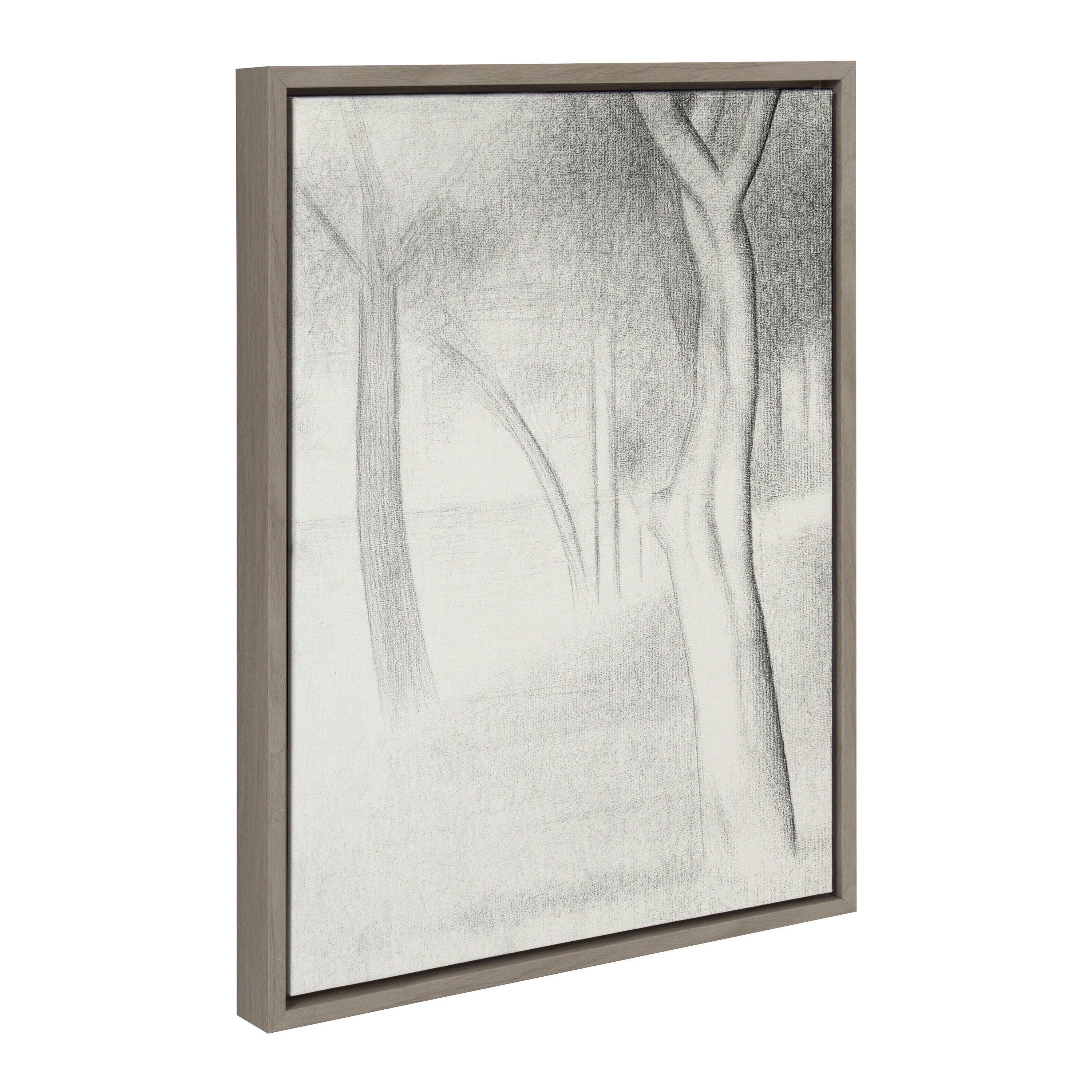Sylvie Georges Seurat Trees 1884 BW Framed Canvas by The Art Institute of Chicago
