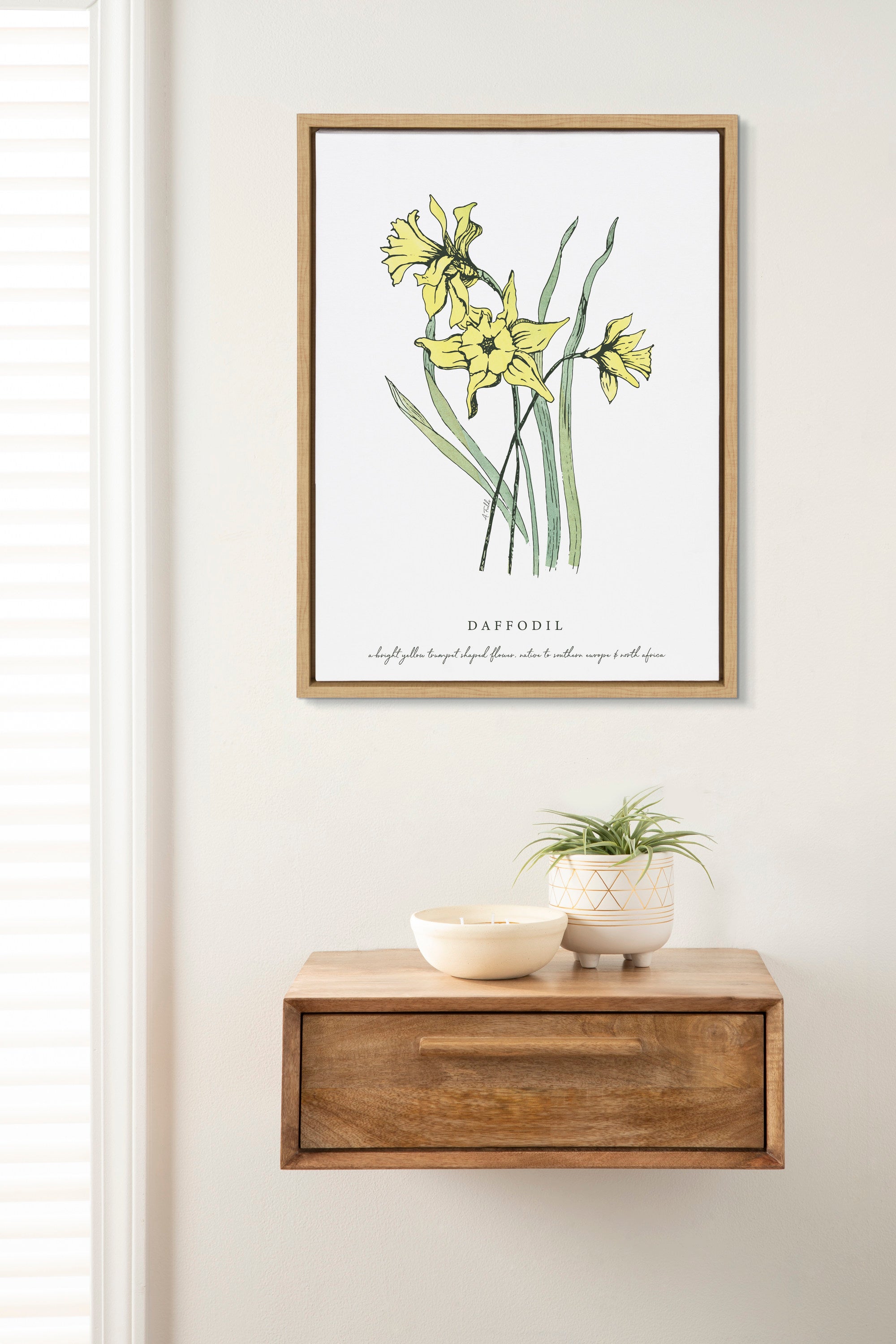 Sylvie Spring Daffodil Framed Canvas by Statement Goods
