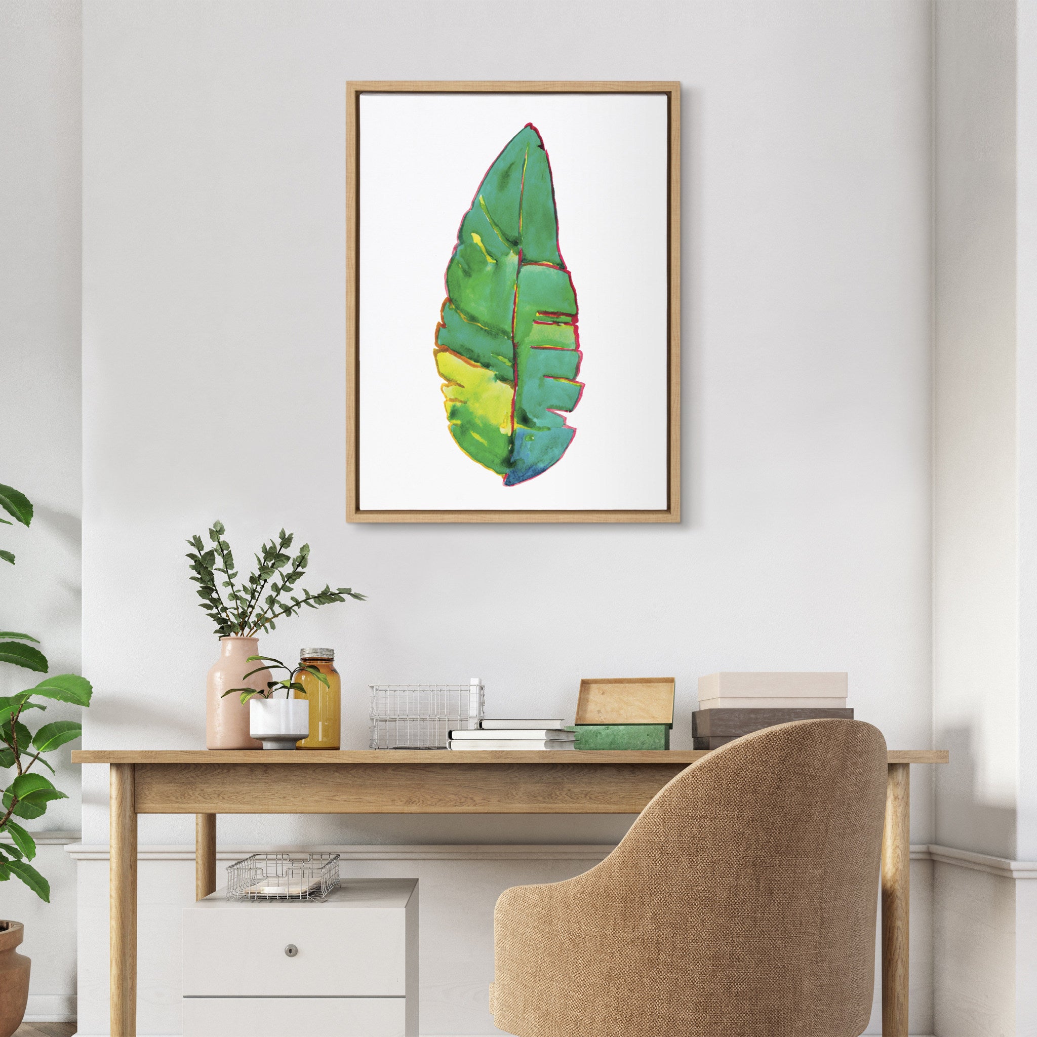 Sylvie Banana Leaf Framed Canvas by Viola Kreczmer