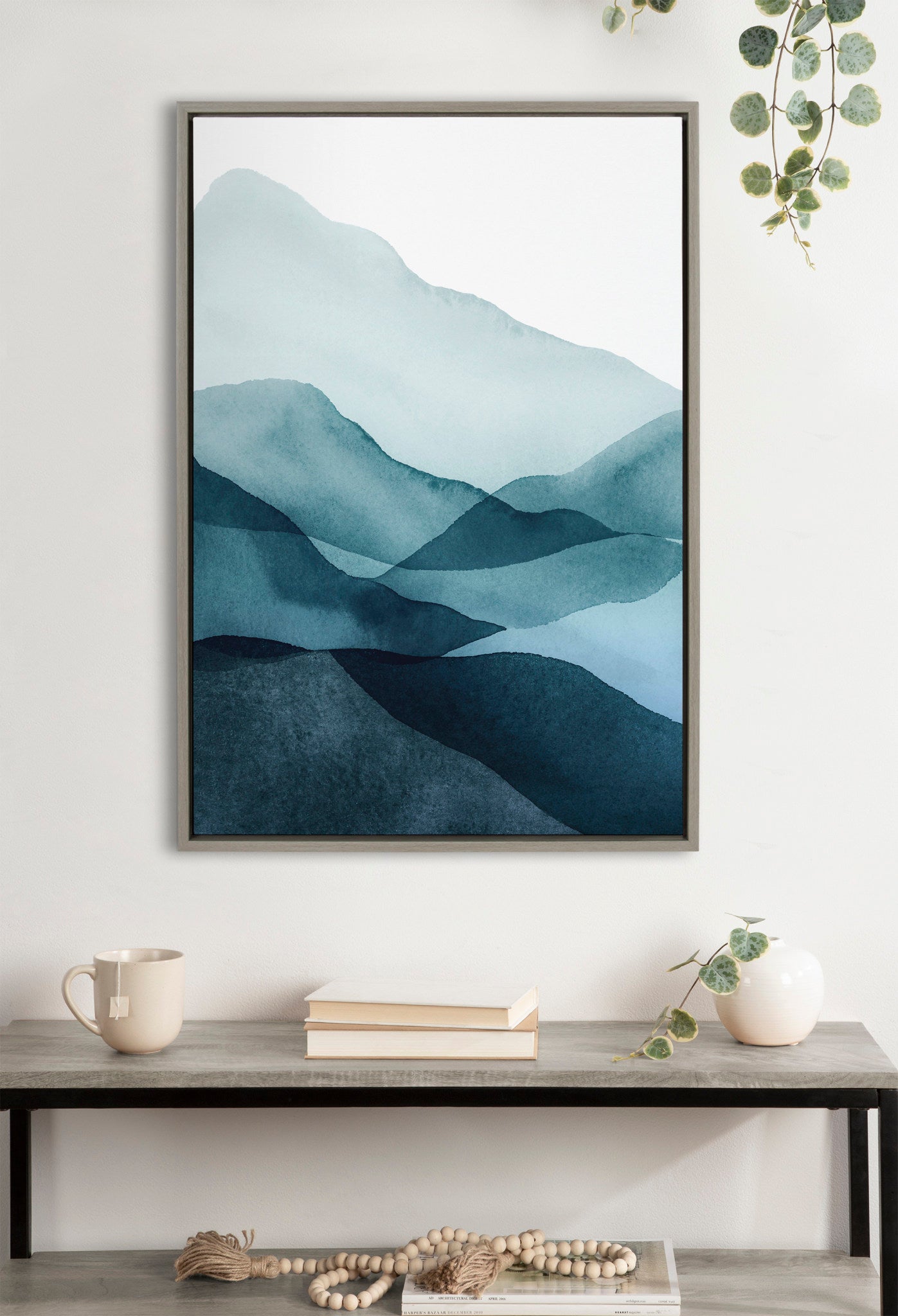 Sylvie Blue Mountain Range Framed Canvas by Amy Lighthall