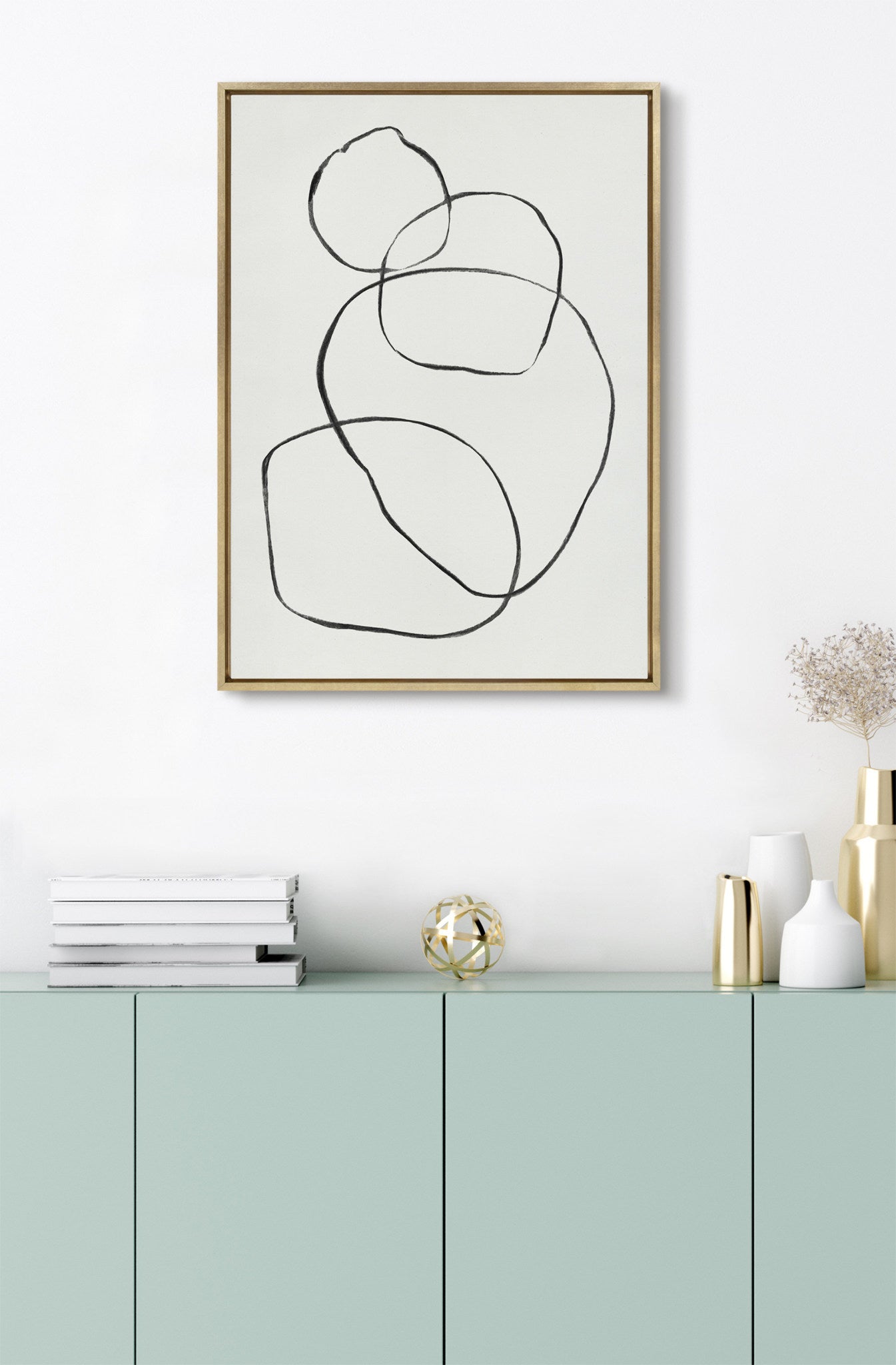 Sylvie 869 Going in Circles Framed Canvas by Teju Reval of SnazzyHues
