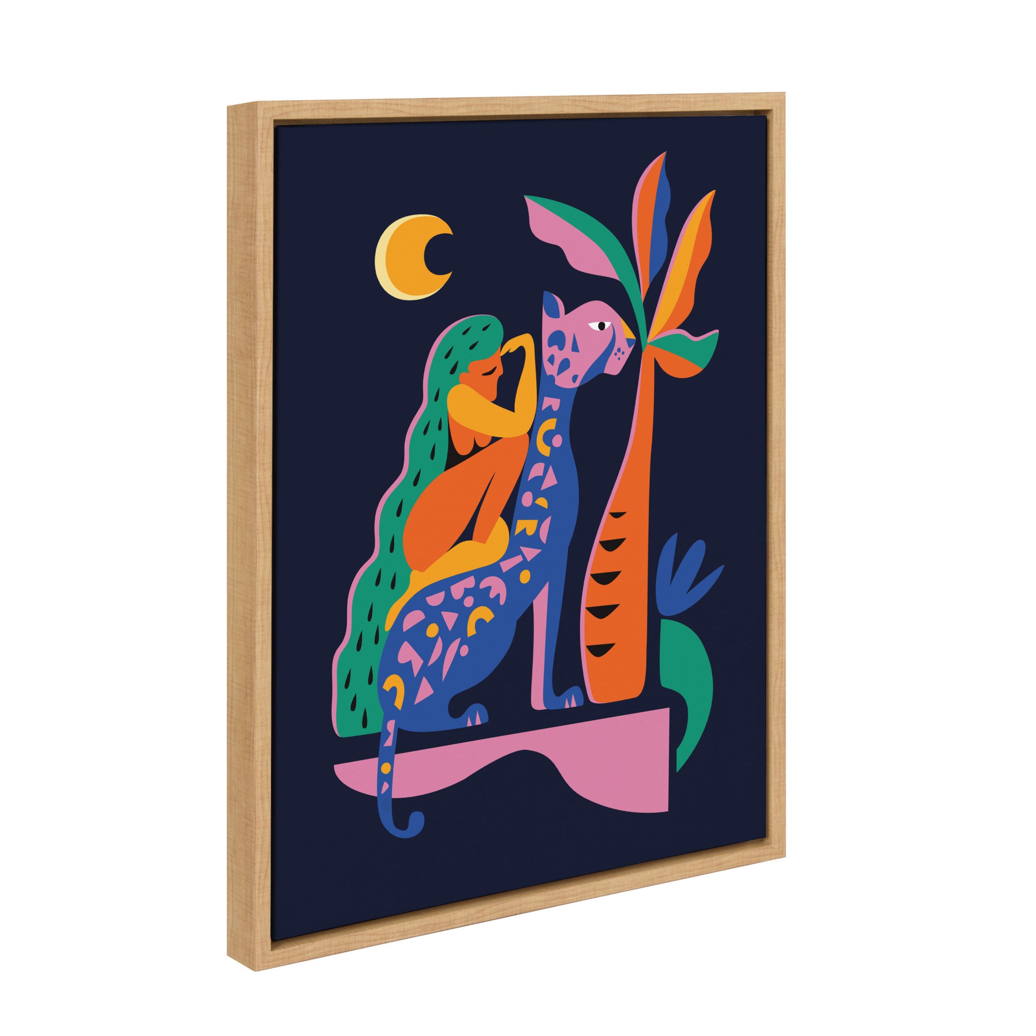 Sylvie Girl On Cheetah Framed Canvas By Rachel Lee of My Dream Wall