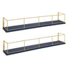 Benbrook Wood and Metal Wall Shelf Set