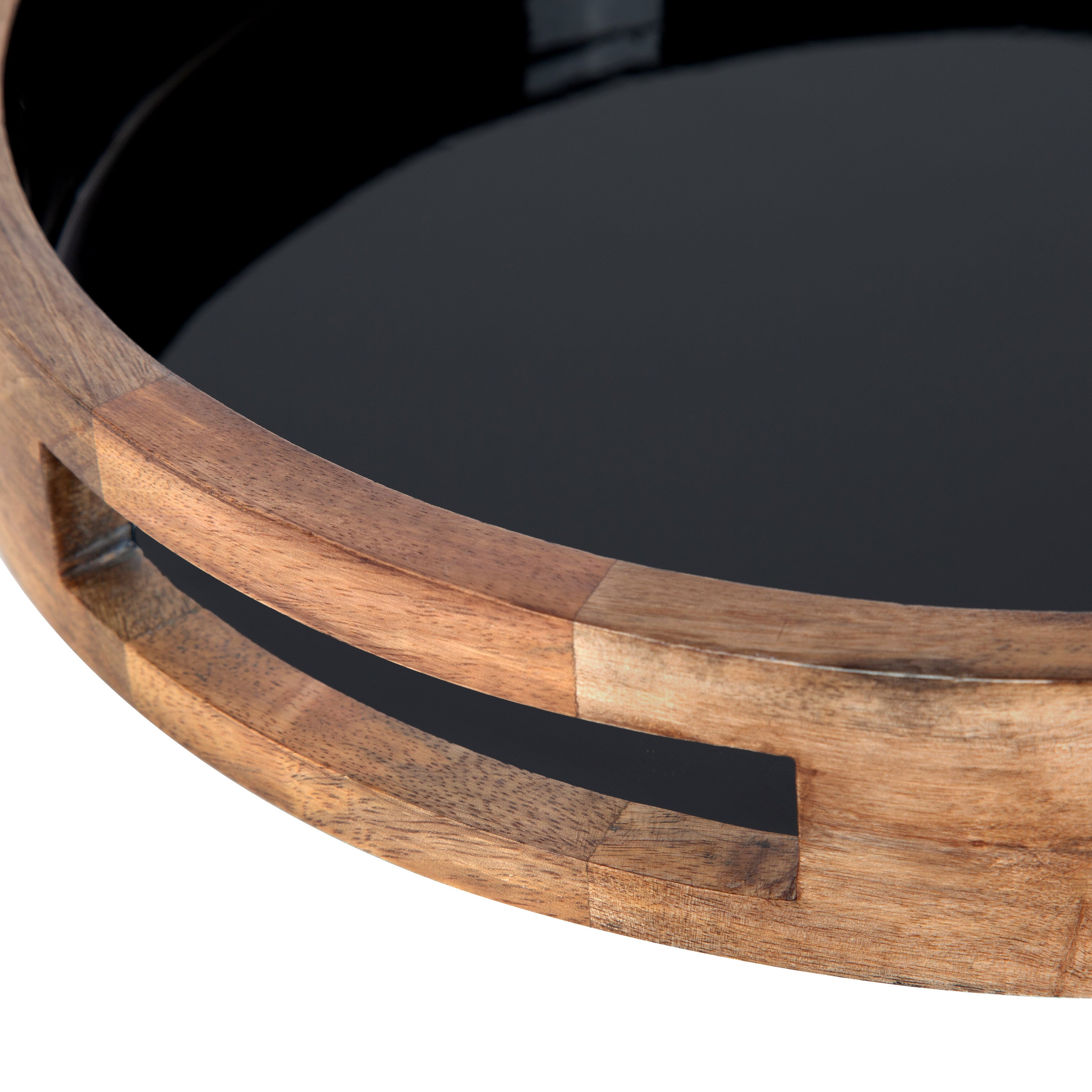 Ehrens Round Decorative Wood Tray