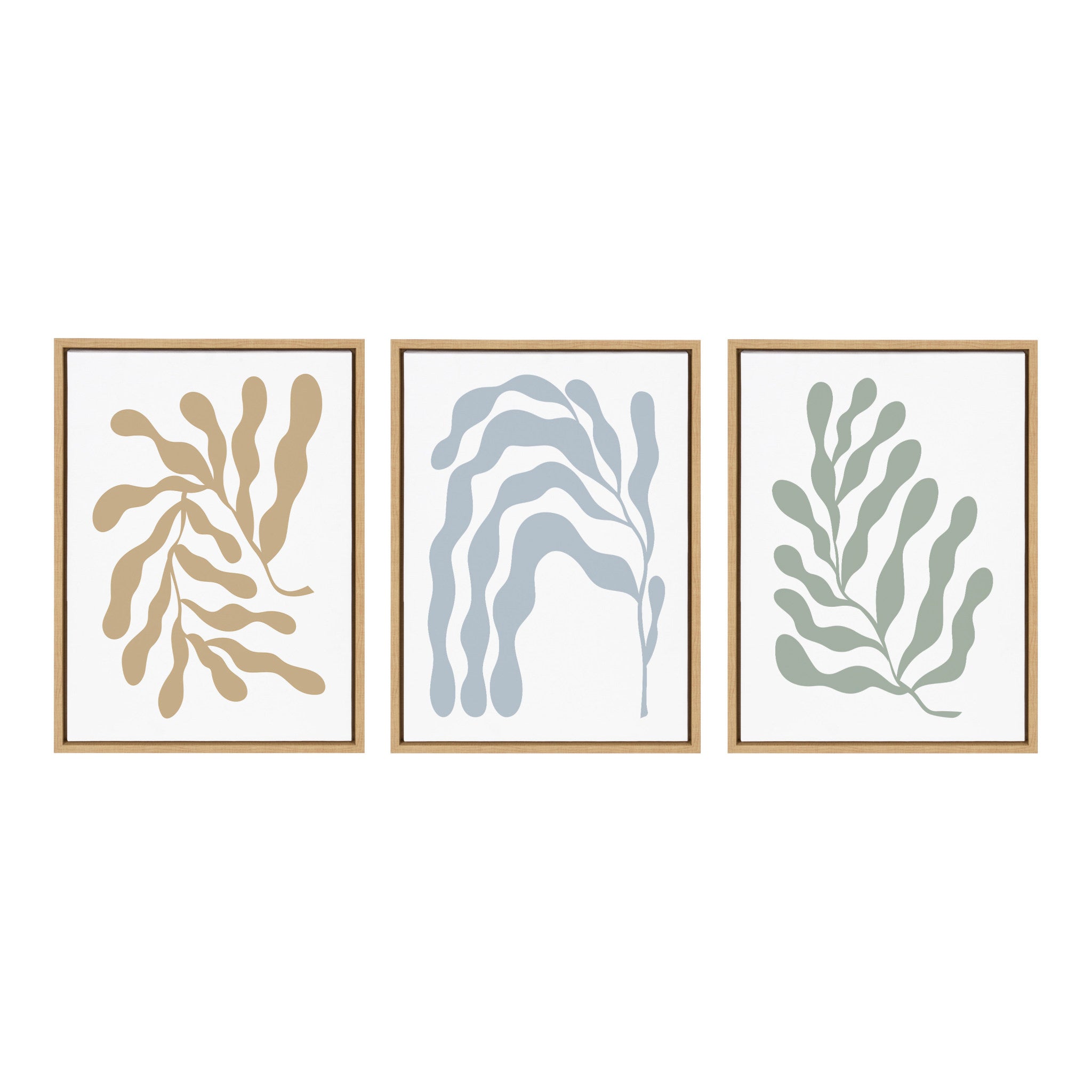 Sylvie Matisse Inspired Abstract Botanicals Framed Canvas by The Creative Bunch Studio