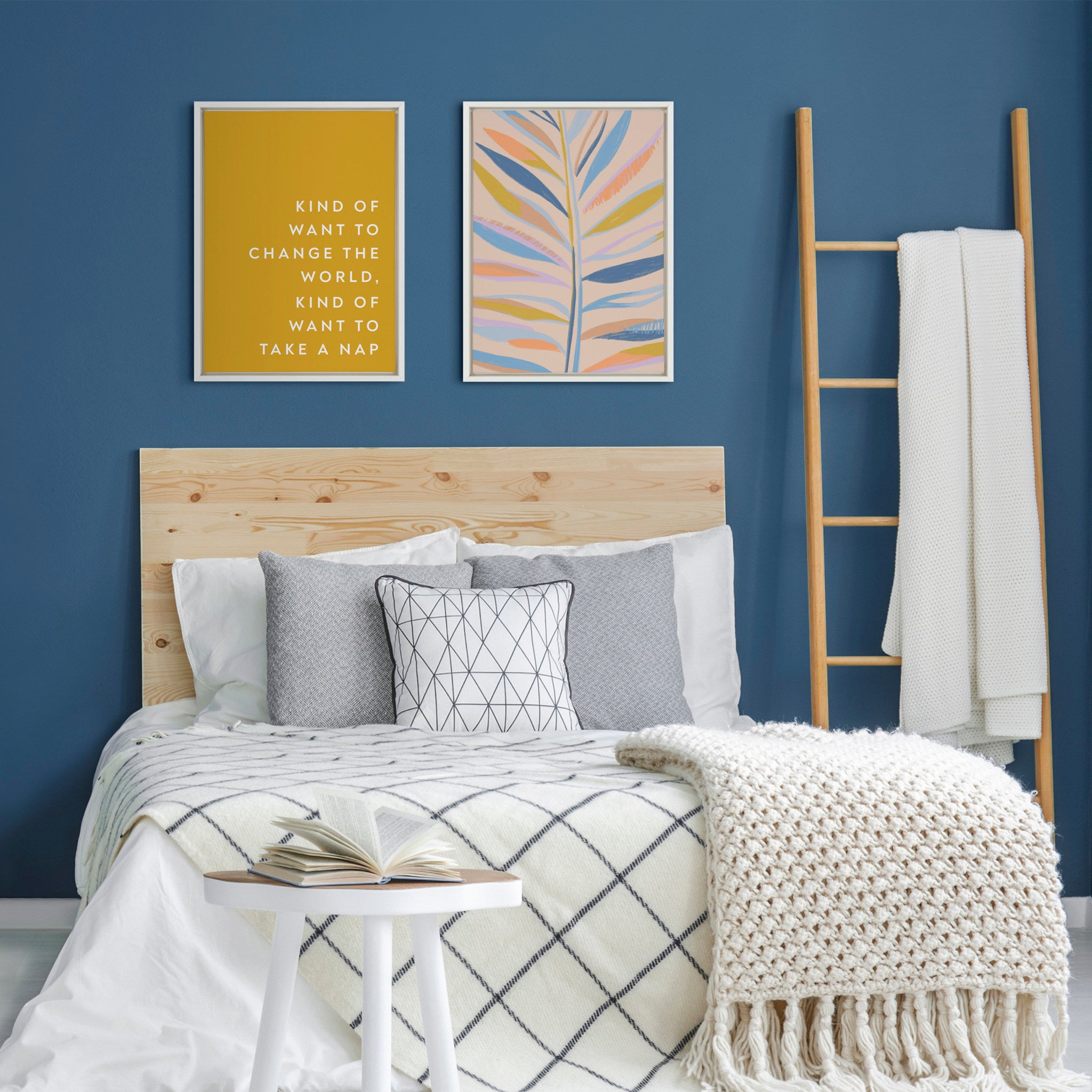 Sylvie Change the World Nap Framed Canvas by Apricot and Birch
