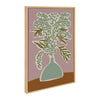 Sylvie Expressive Abstract House Plant Green on Pink Framed Canvas by The Creative Bunch Studio