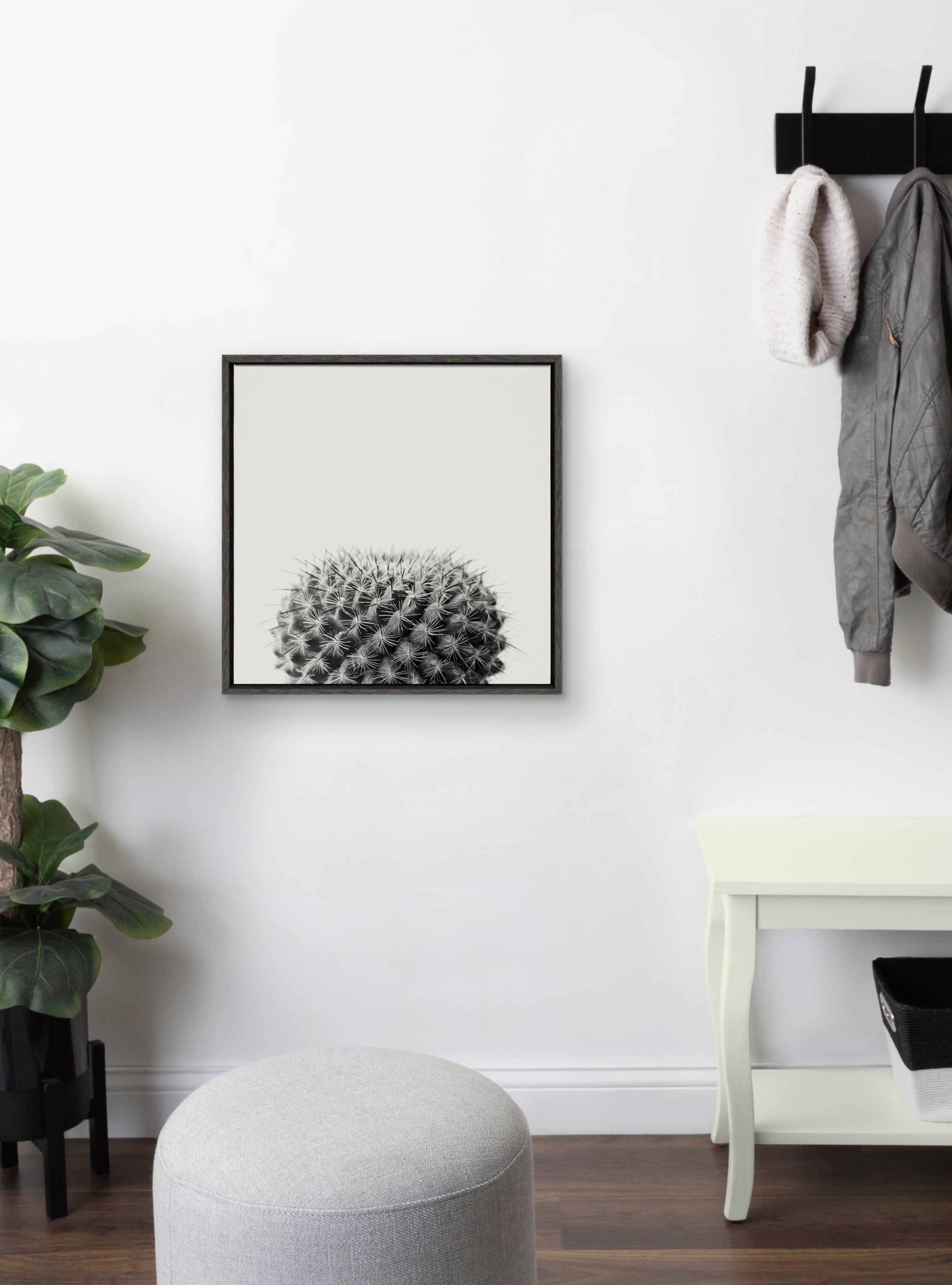 Sylvie Haze Succulent Cactus Short Framed Canvas by The Creative Bunch Studio