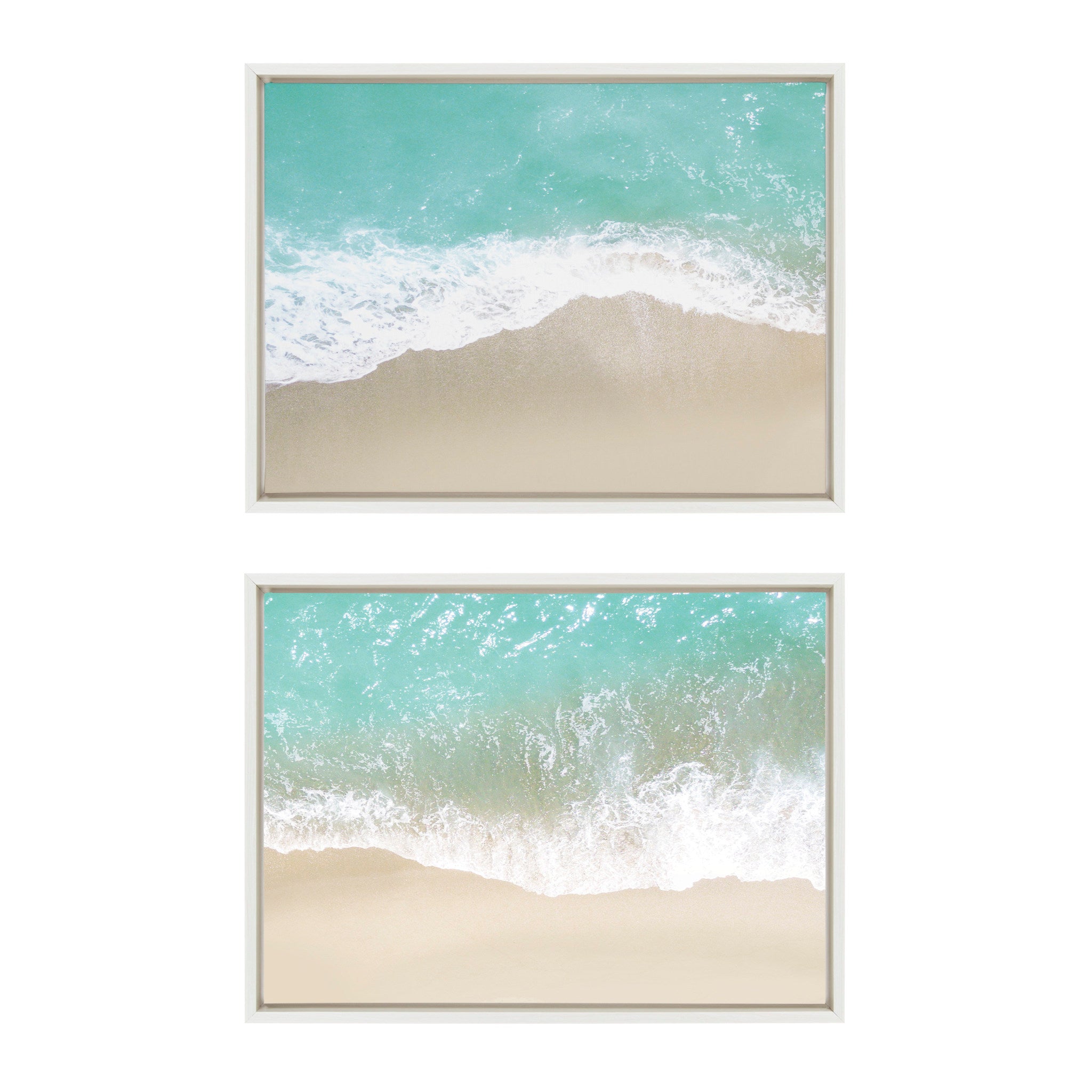 Sylvie Ocean Beach Fantasy Left and Right Framed Canvas by The Creative Bunch Studio
