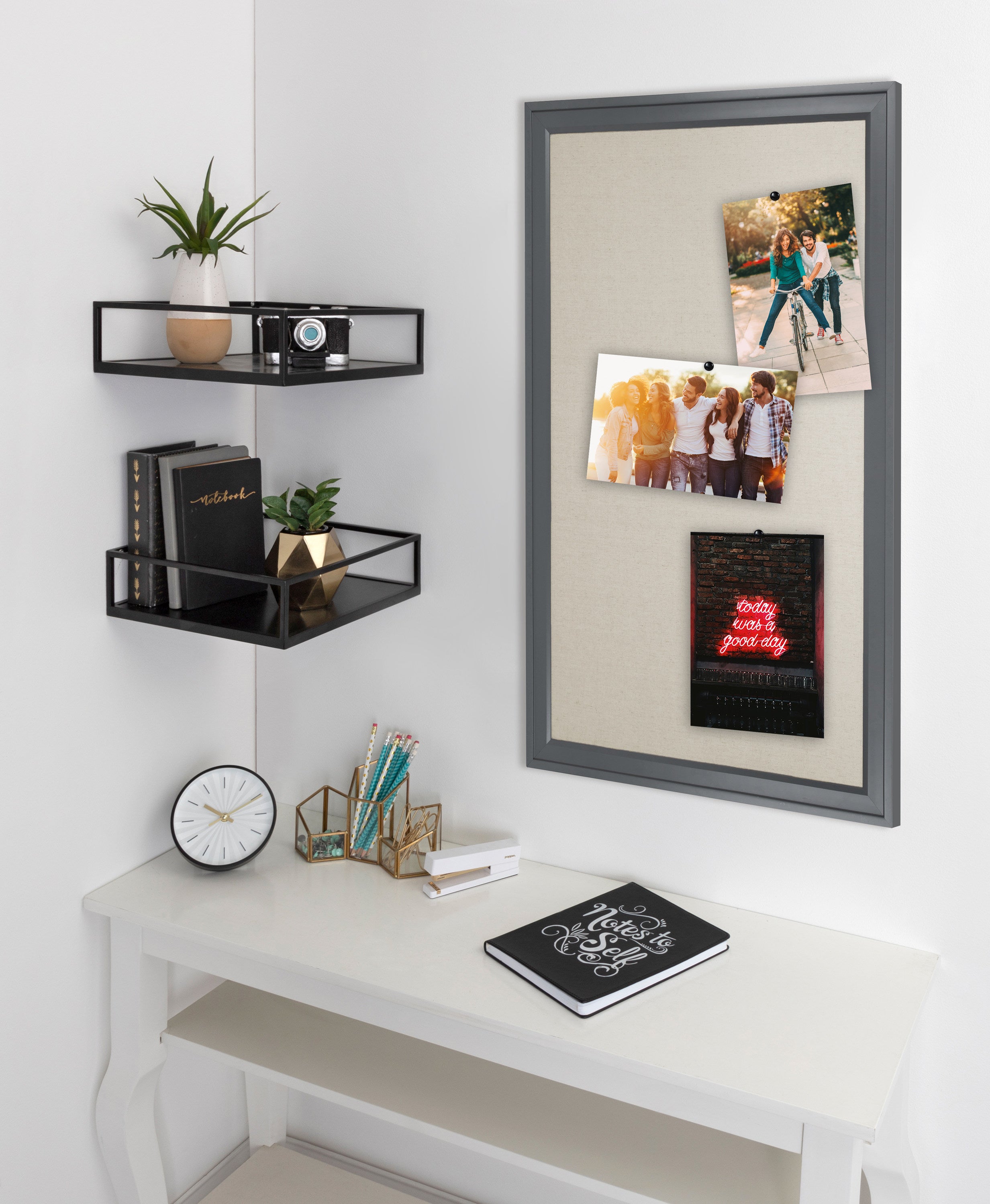 DesignOvation Bosc Transitional Fabric Pinboard, 27.5