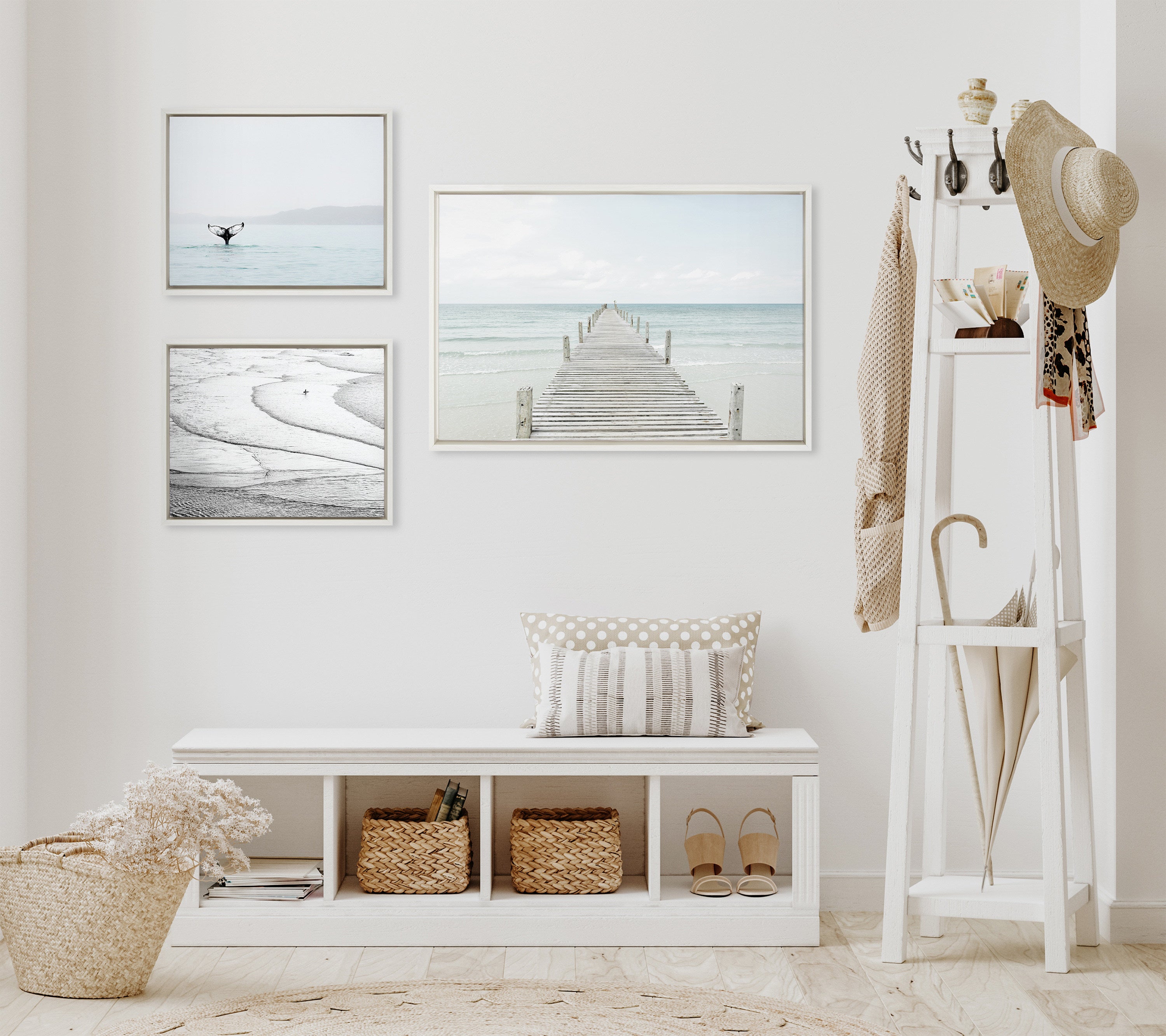 Sylvie Ocean Beach Framed Canvas Set