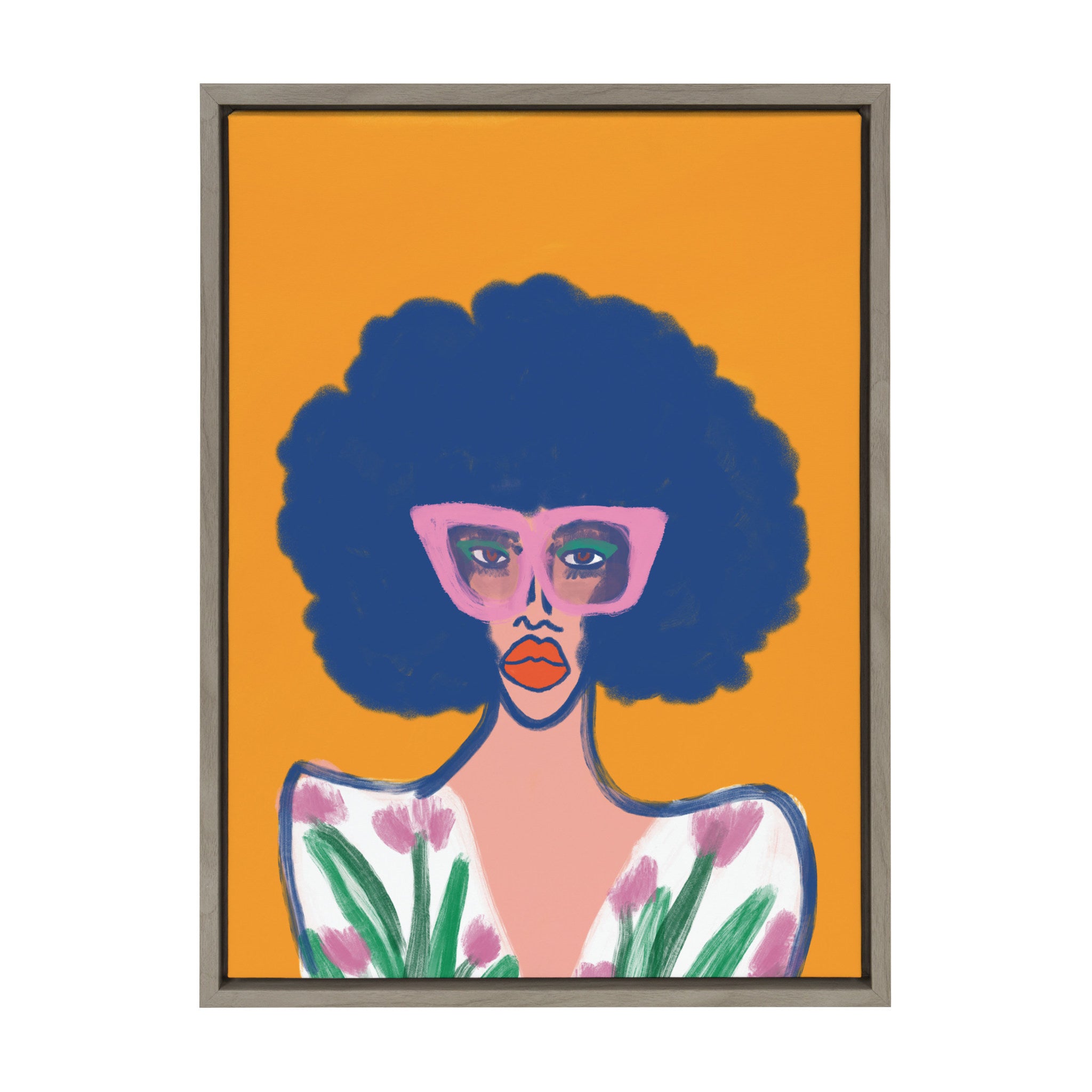 Sylvie Springtime Fierceness Framed Canvas by Kendra Dandy of Bouffants and Broken Hearts