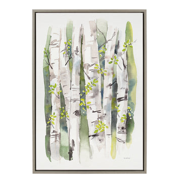 Sylvie Summer Birches Framed Canvas by Patricia Shaw