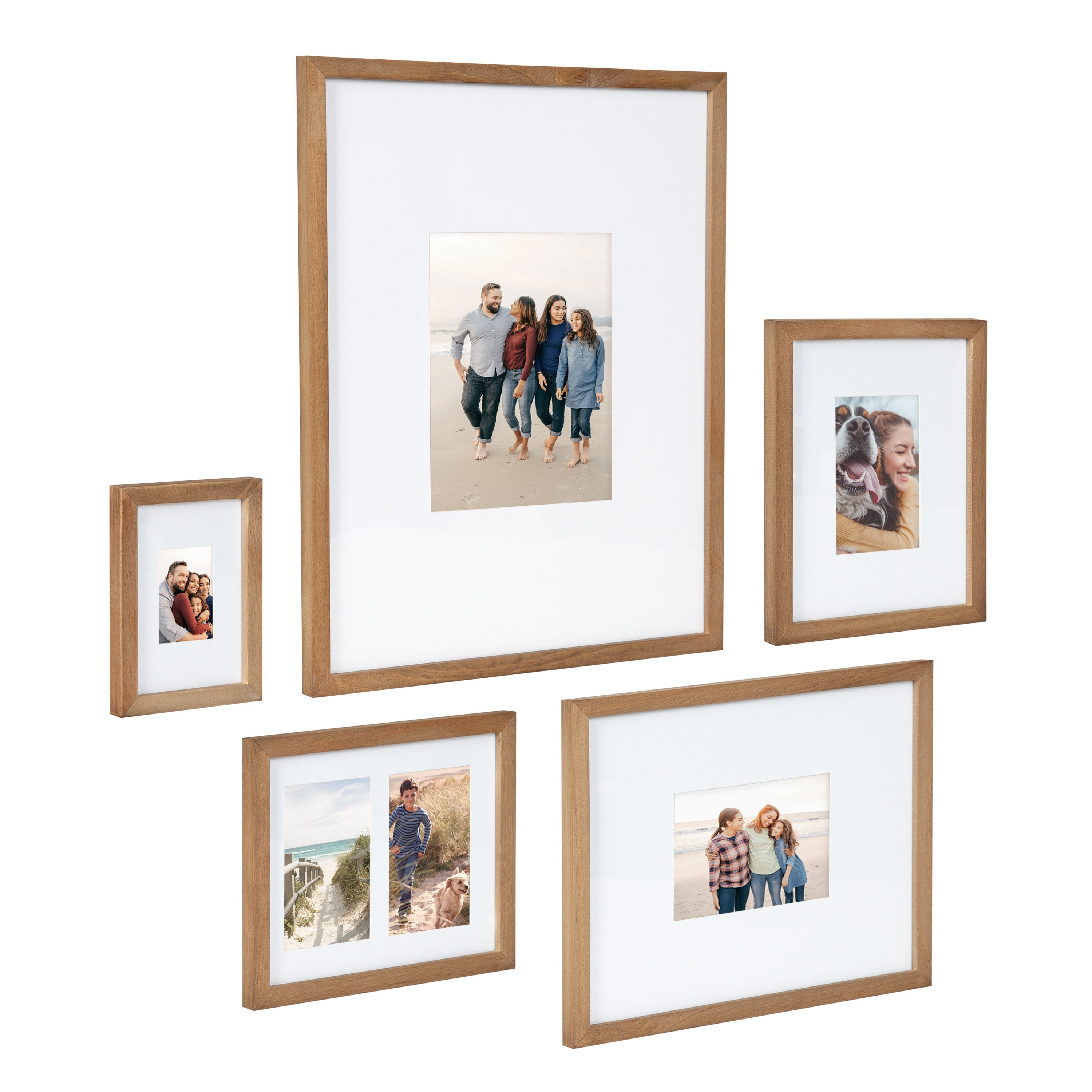 Better Homes & Gardens 16x20 Matted to 11x14 Gallery Wall Picture Frame, Natural Wood, Brown