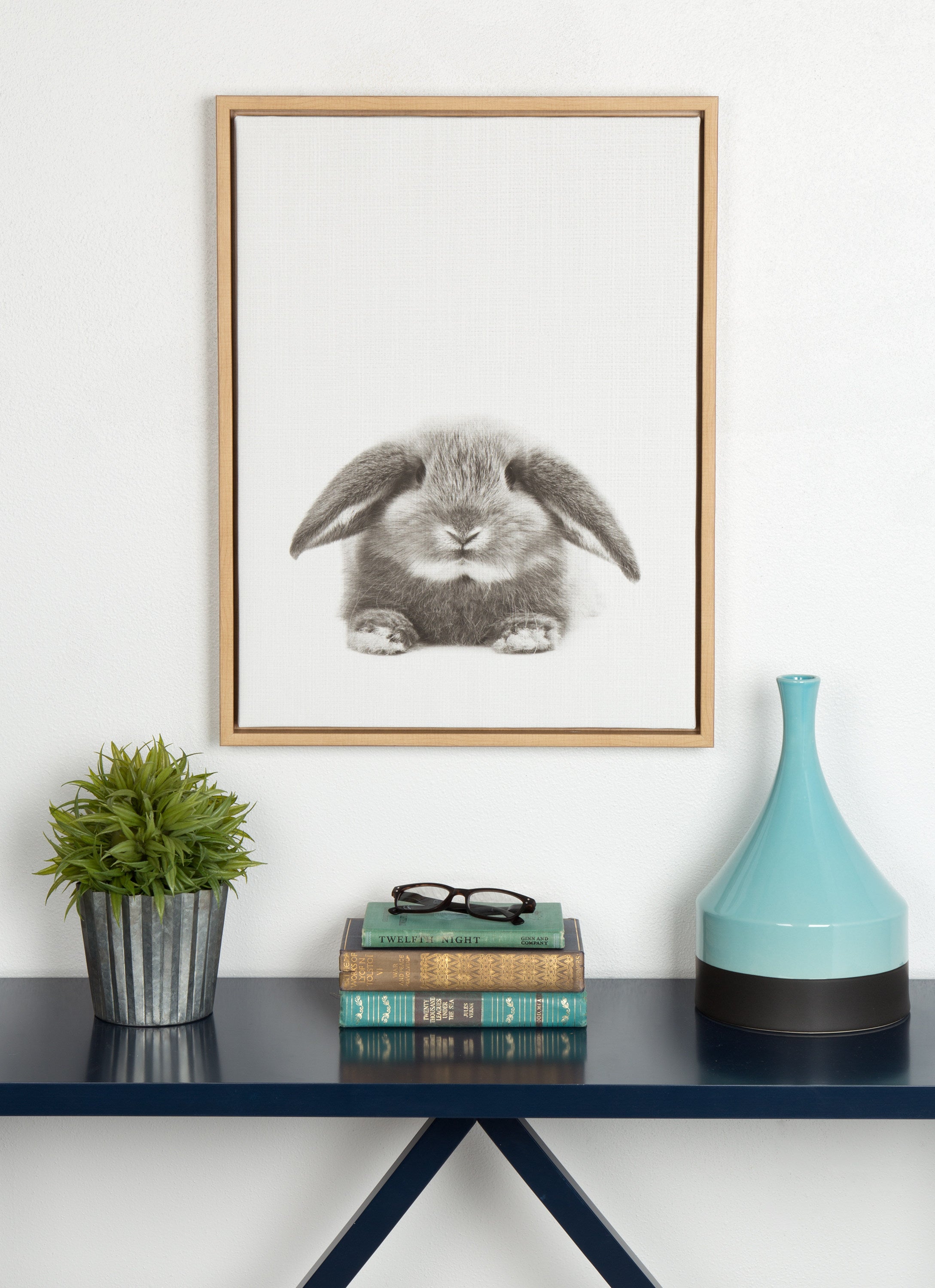 Sylvie Rabbit Framed Canvas by Simon Te Tai