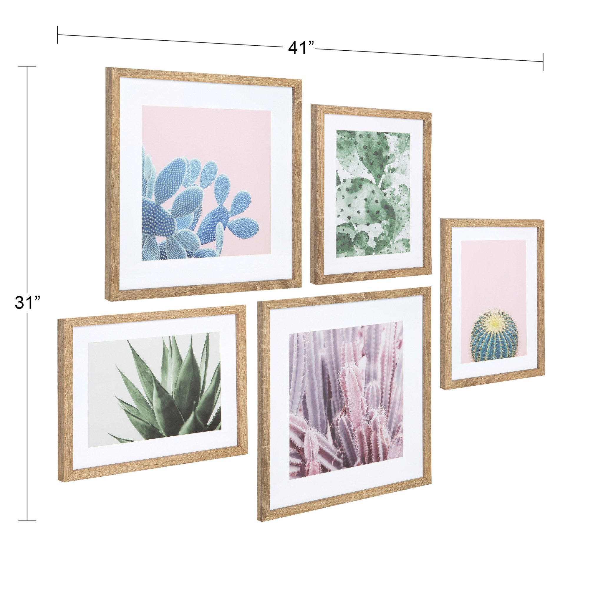 Modern Cactus Framed Wall Art Set