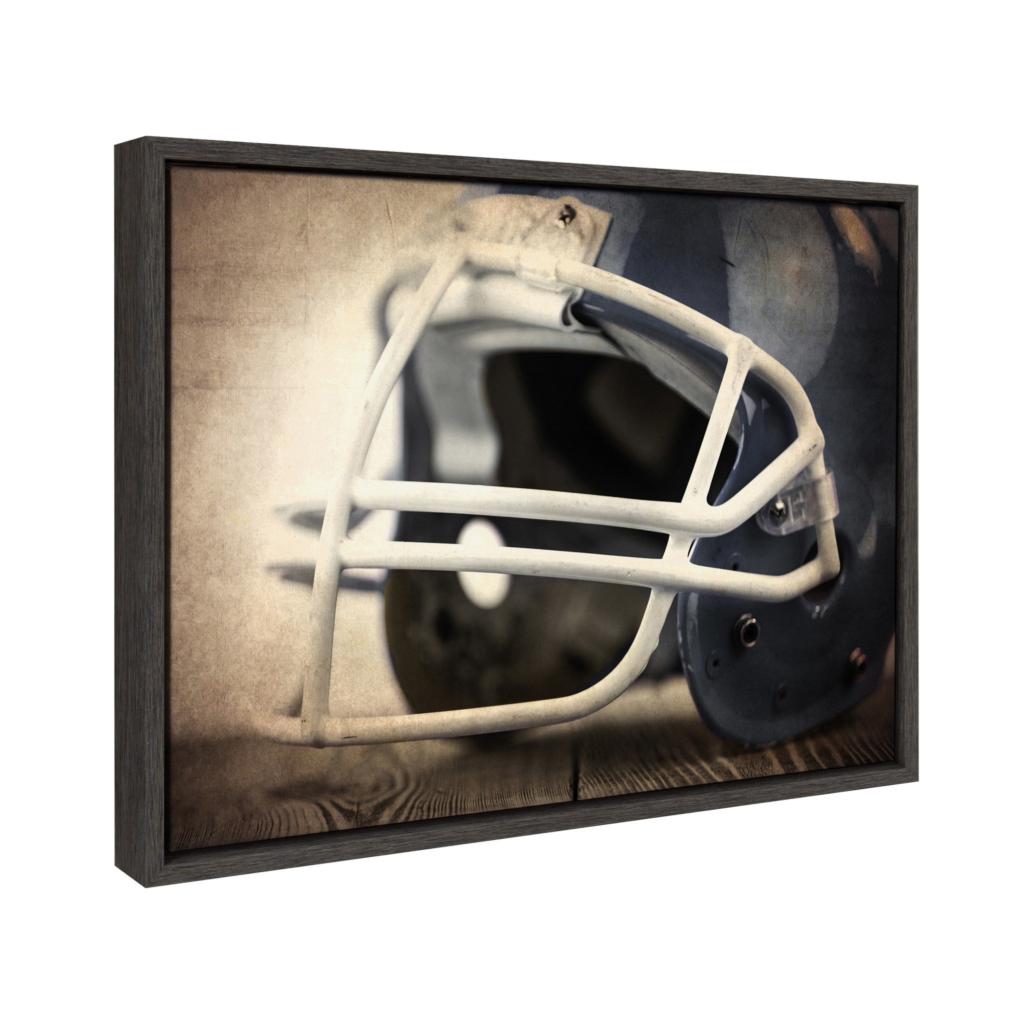 Sylvie Football Helmet Framed Canvas by Shawn St. Peter