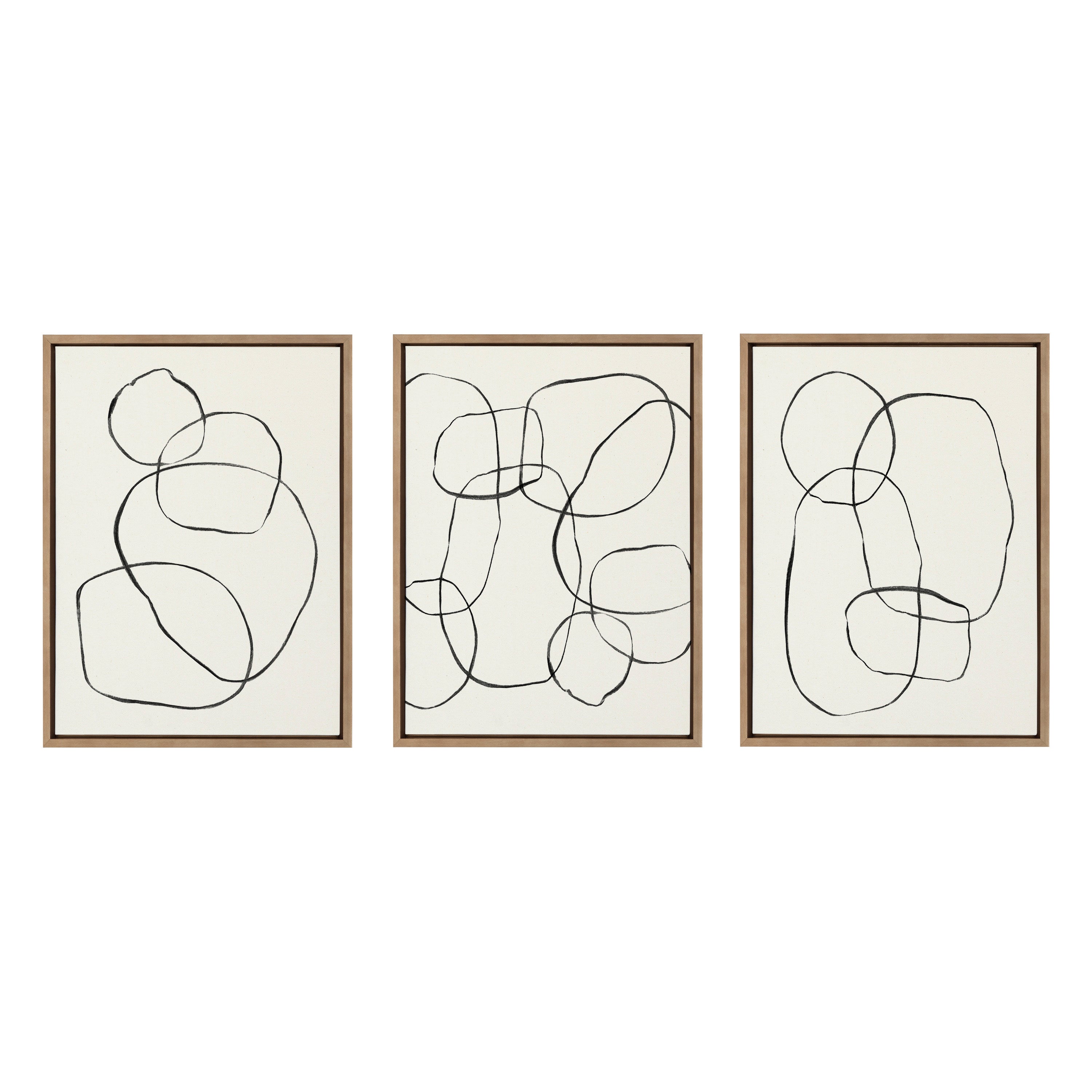 Sylvie 869 Going in Circles, Dancing Circles, and 871 Modern Circles Framed Canvas by Teju Reval of SnazzyHues