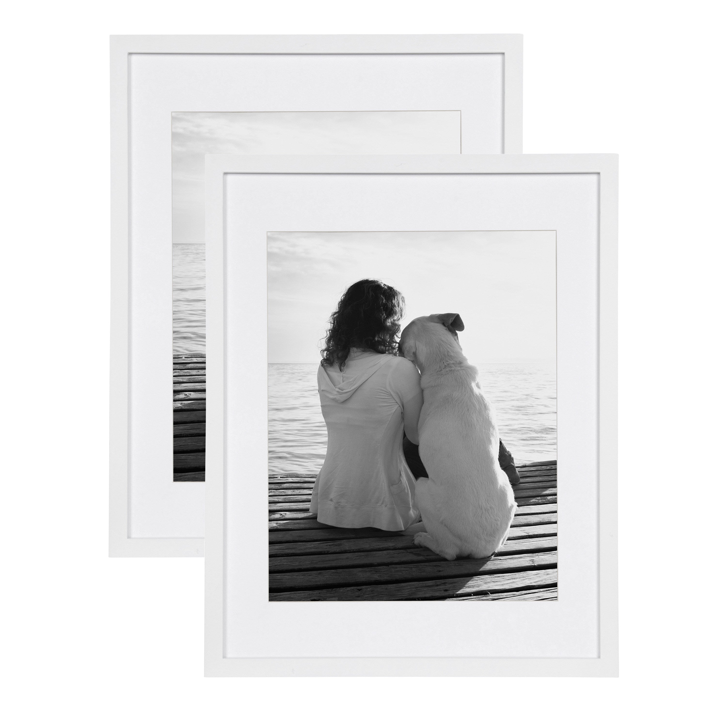 Gallery 14x18 matted to 11x14 Wood Picture Frame, Set of 2
