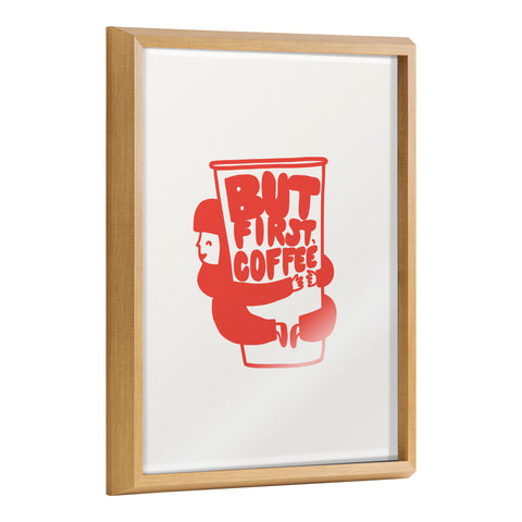 Blake But First Coffee Framed Printed Glass by Keely Reyes