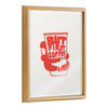 Blake But First Coffee Framed Printed Glass by Keely Reyes