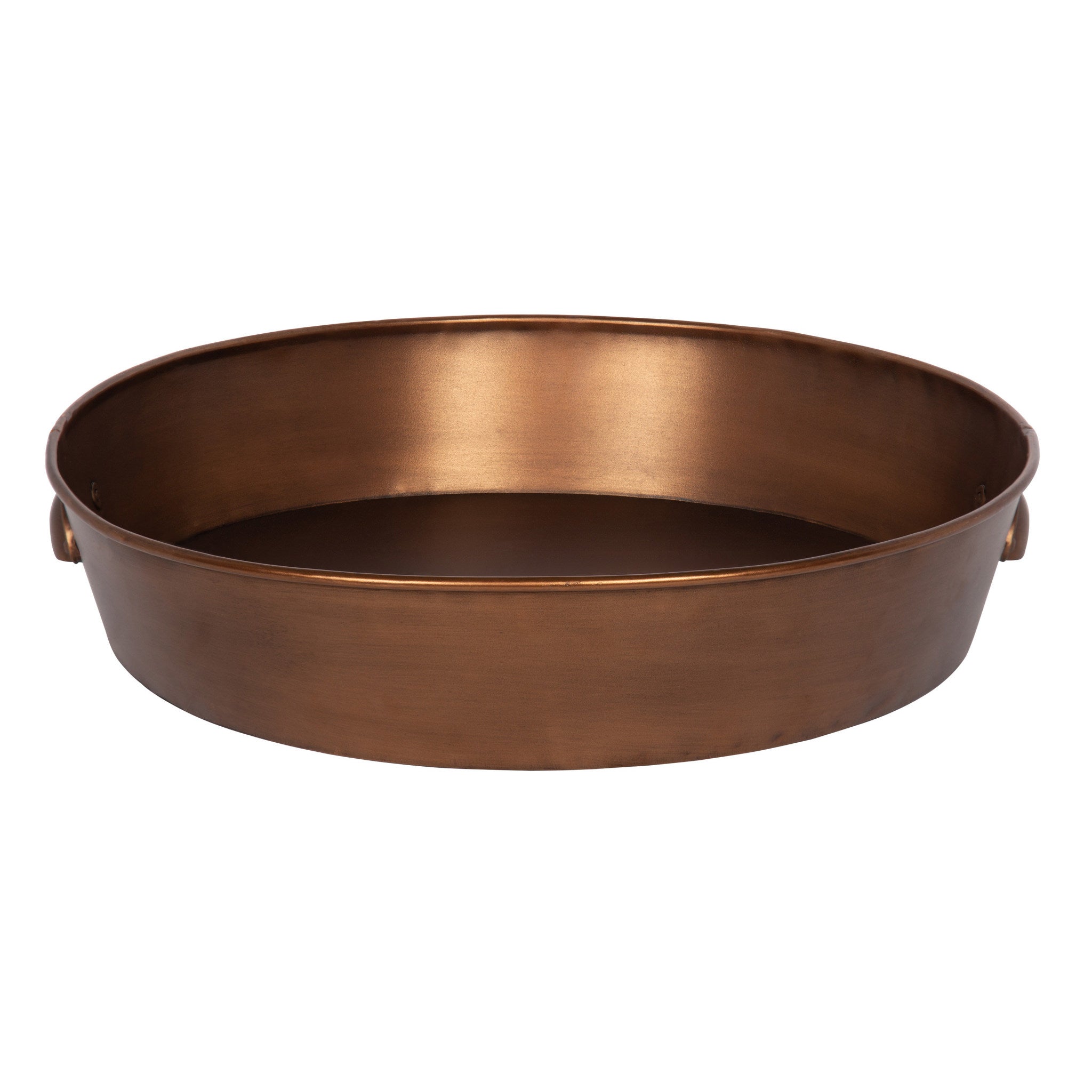Forgeham Round Metal Tray with Handles