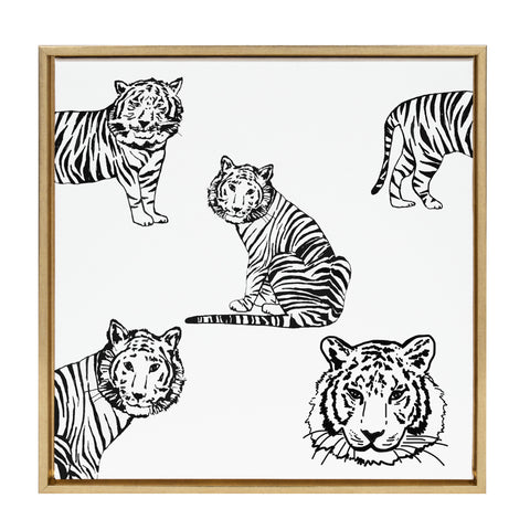Sylvie Tigers Framed Canvas by Viola Kreczmer