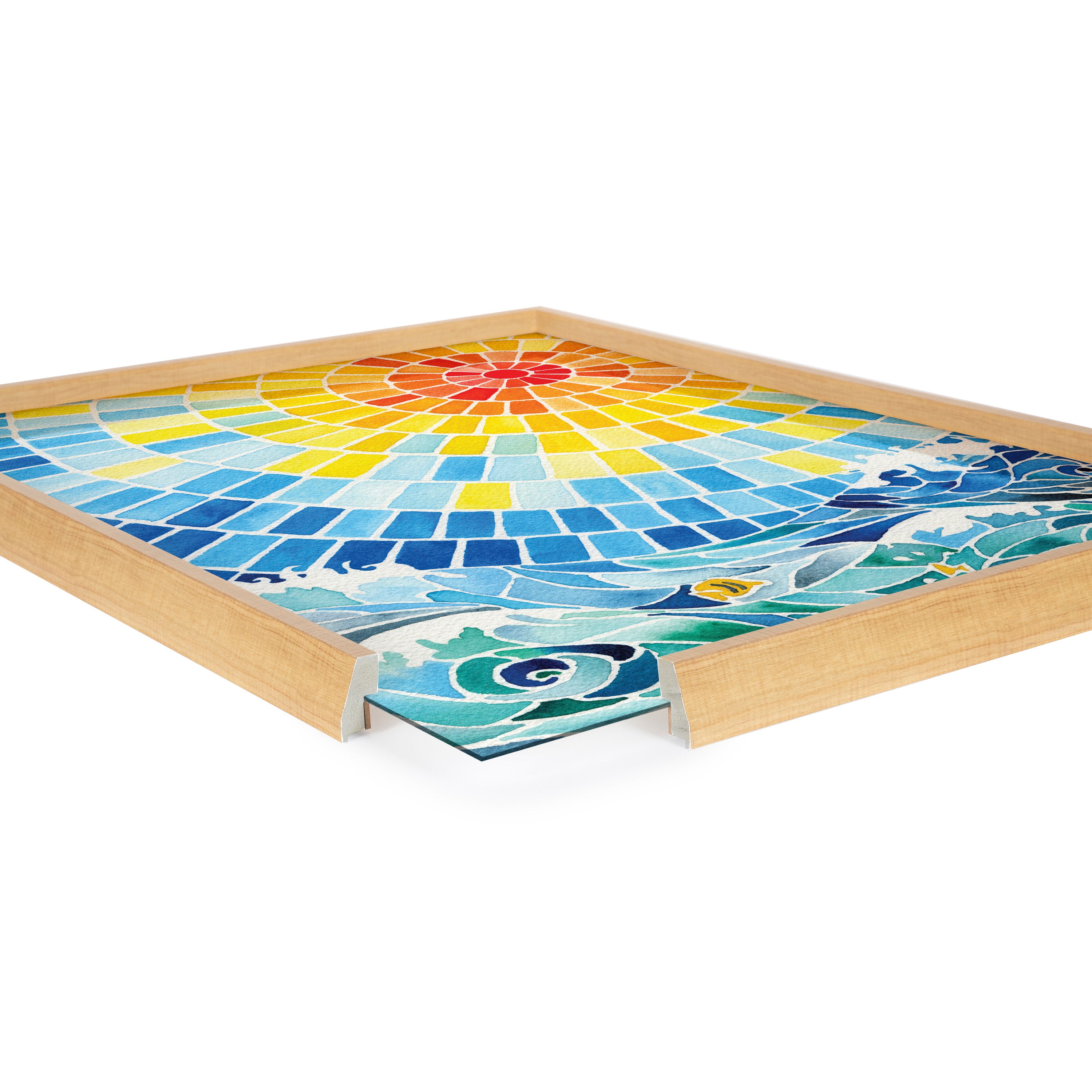 Blake Under the Hawaiian Sun Framed Printed Glass by Janet Meinke-Lau