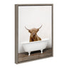 Sylvie Highland Cow in Tub Color Framed Canvas by Amy Peterson Art Studio