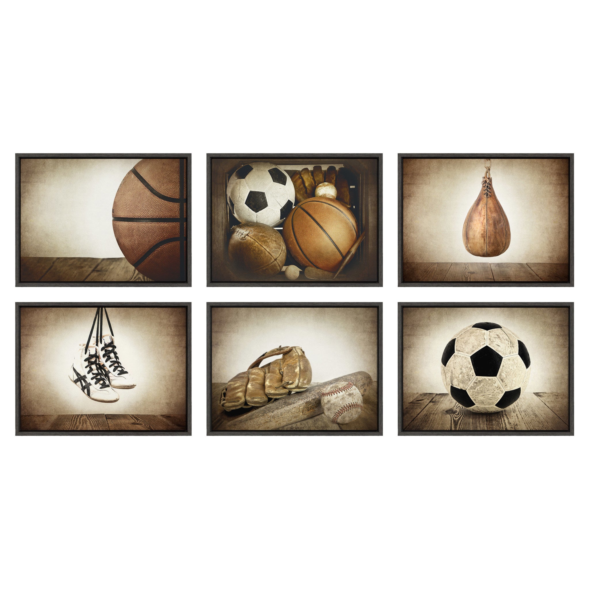 Sylvie Baseball Glove And Bat Framed Canvas by Shawn St. Peter
