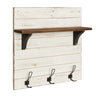 Jeran Wood Wall Shelf with Hooks