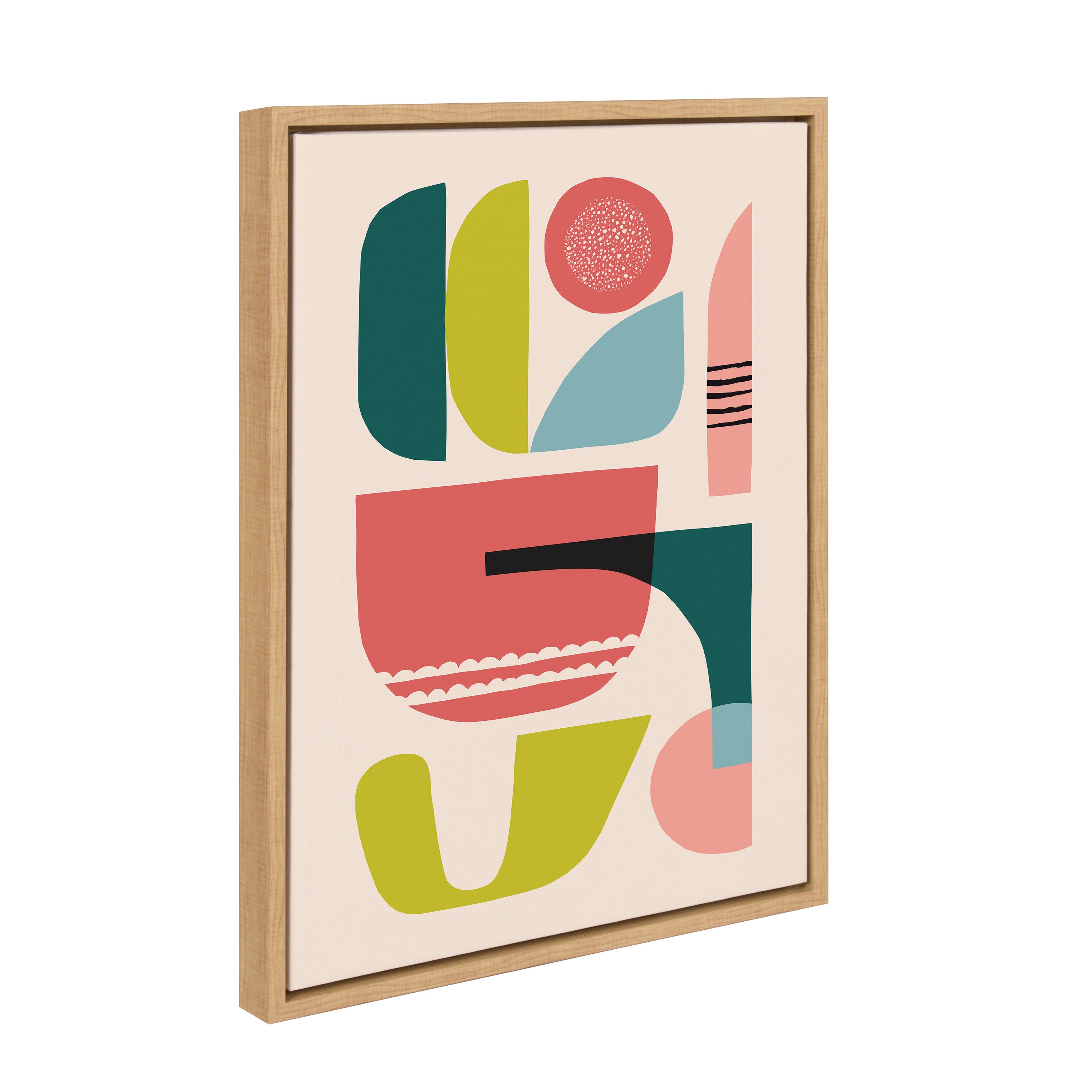 Sylvie Mid Century 5 Framed Canvas by Rachel Lee of My Dream Wall