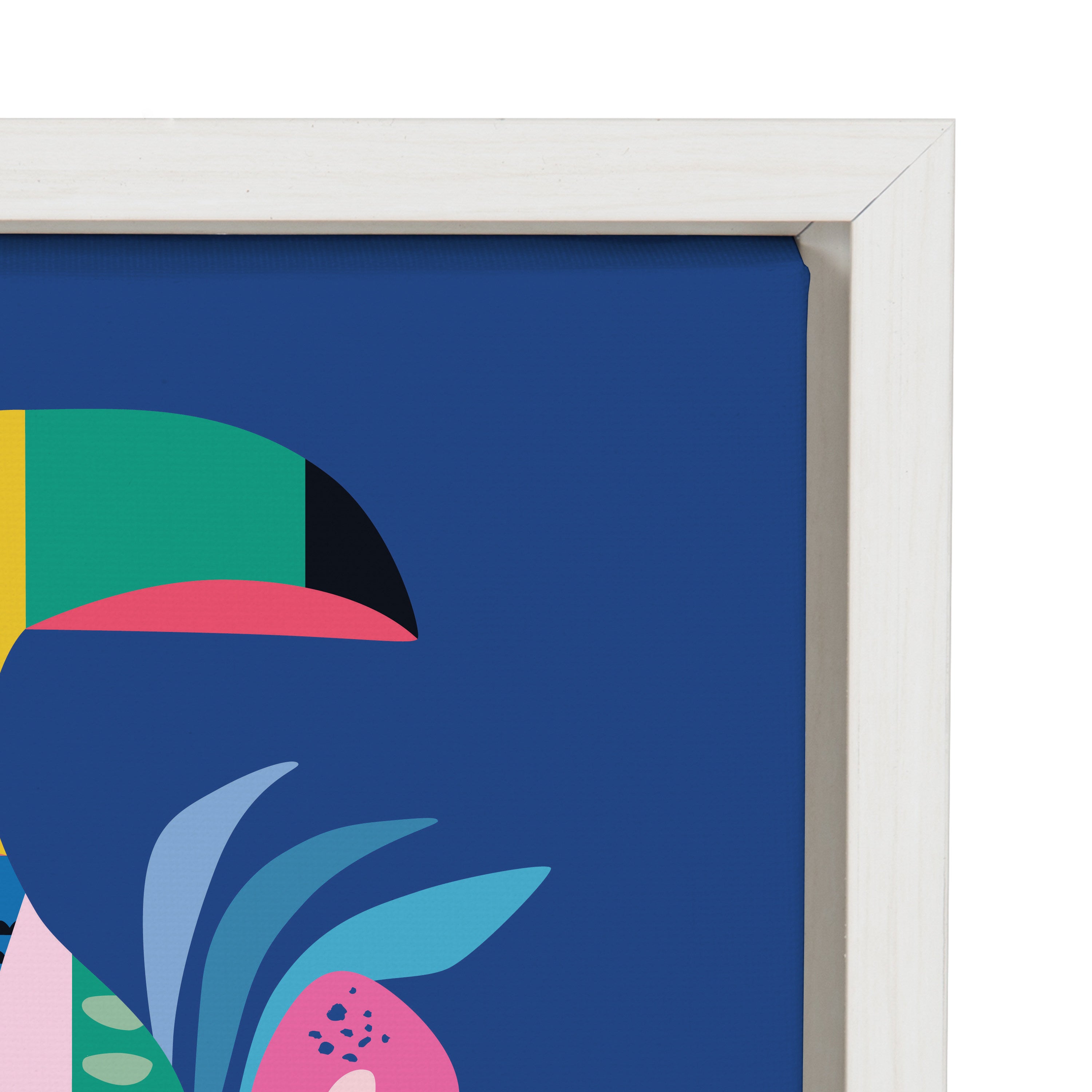 Sylvie Mid Century Modern Hibiscus Framed Canvas by Rachel Lee of My Dream Wall