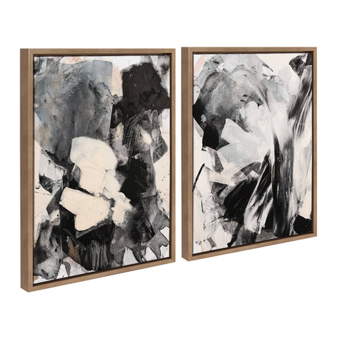 Sylvie Painted Flow III and IV Framed Canvas Art Set by Amy Lighthall