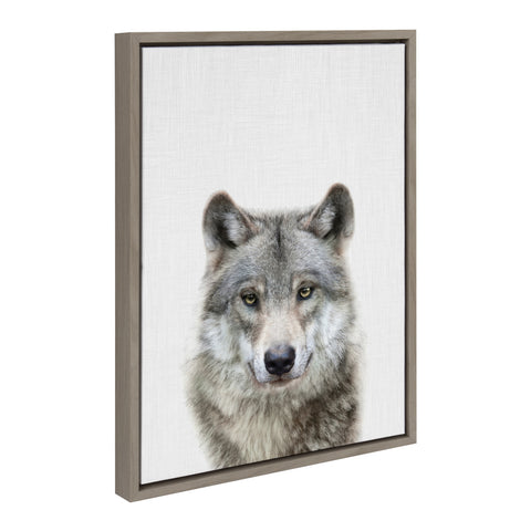 Sylvie Wolf 3 Color Framed Canvas by Simon Te of Tai Prints