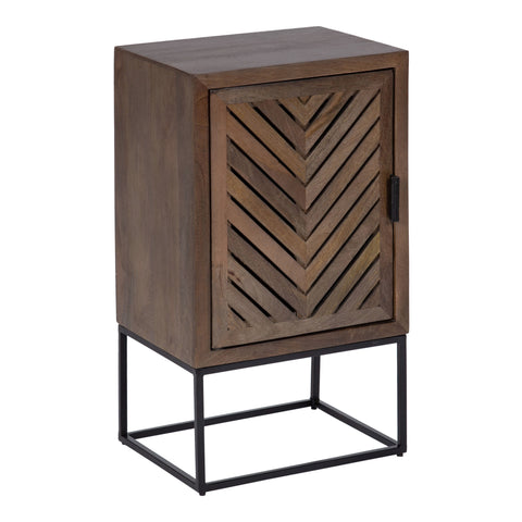 Mezzeta Wood and Metal One Door Side Table