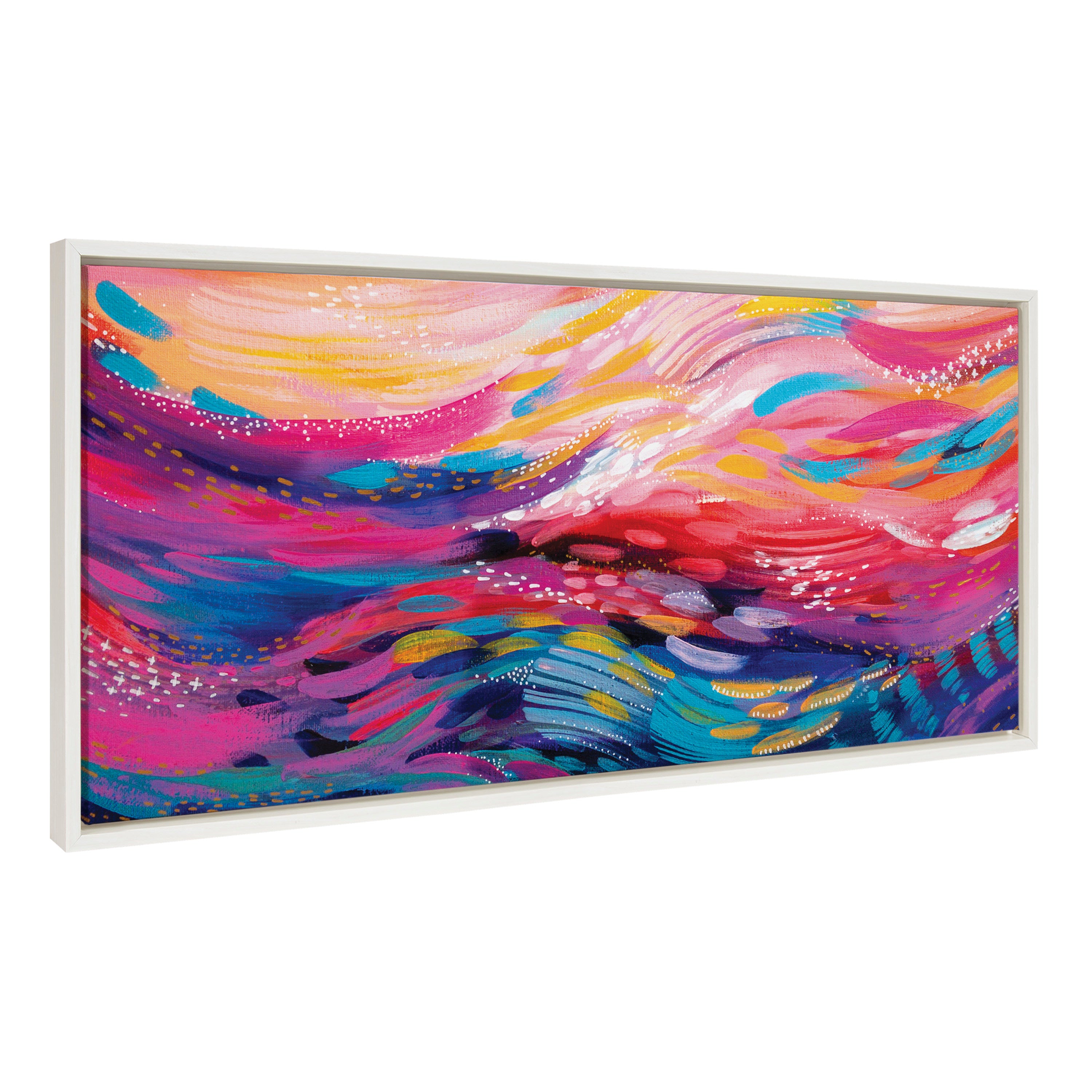 Sylvie Brush Strokes 90 Framed Canvas by Jessi Raulet of Ettavee