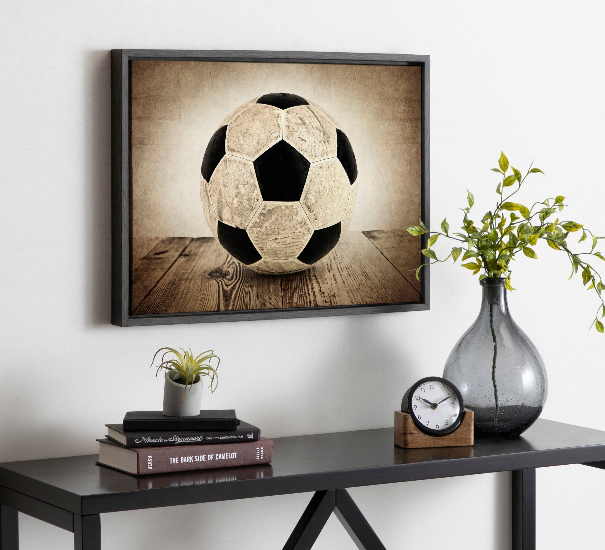 Sylvie Soccer On Wood Framed Canvas By Shawn St. Peter