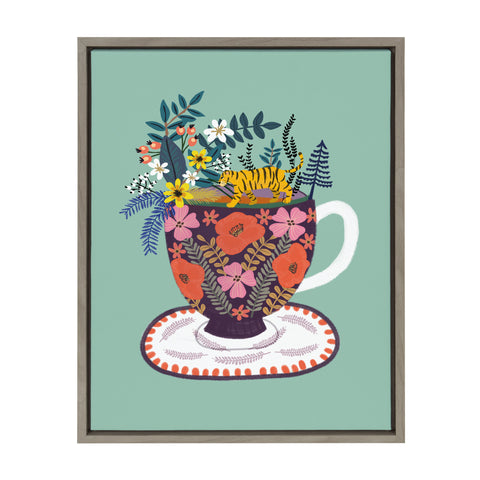Sylvie Tea Framed Canvas by Mia Charro