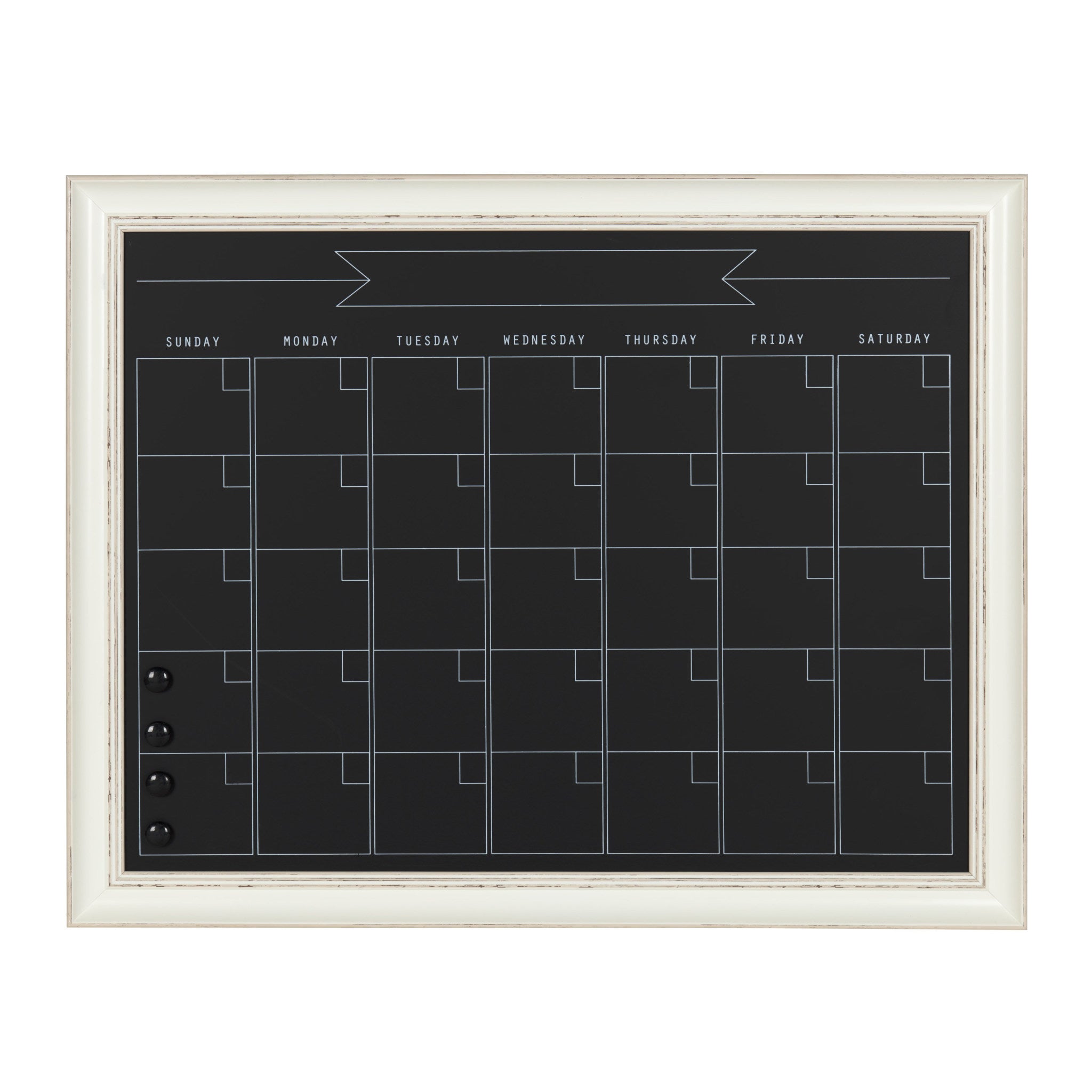 Macon Framed Magnetic Chalkboard Monthly Calendar