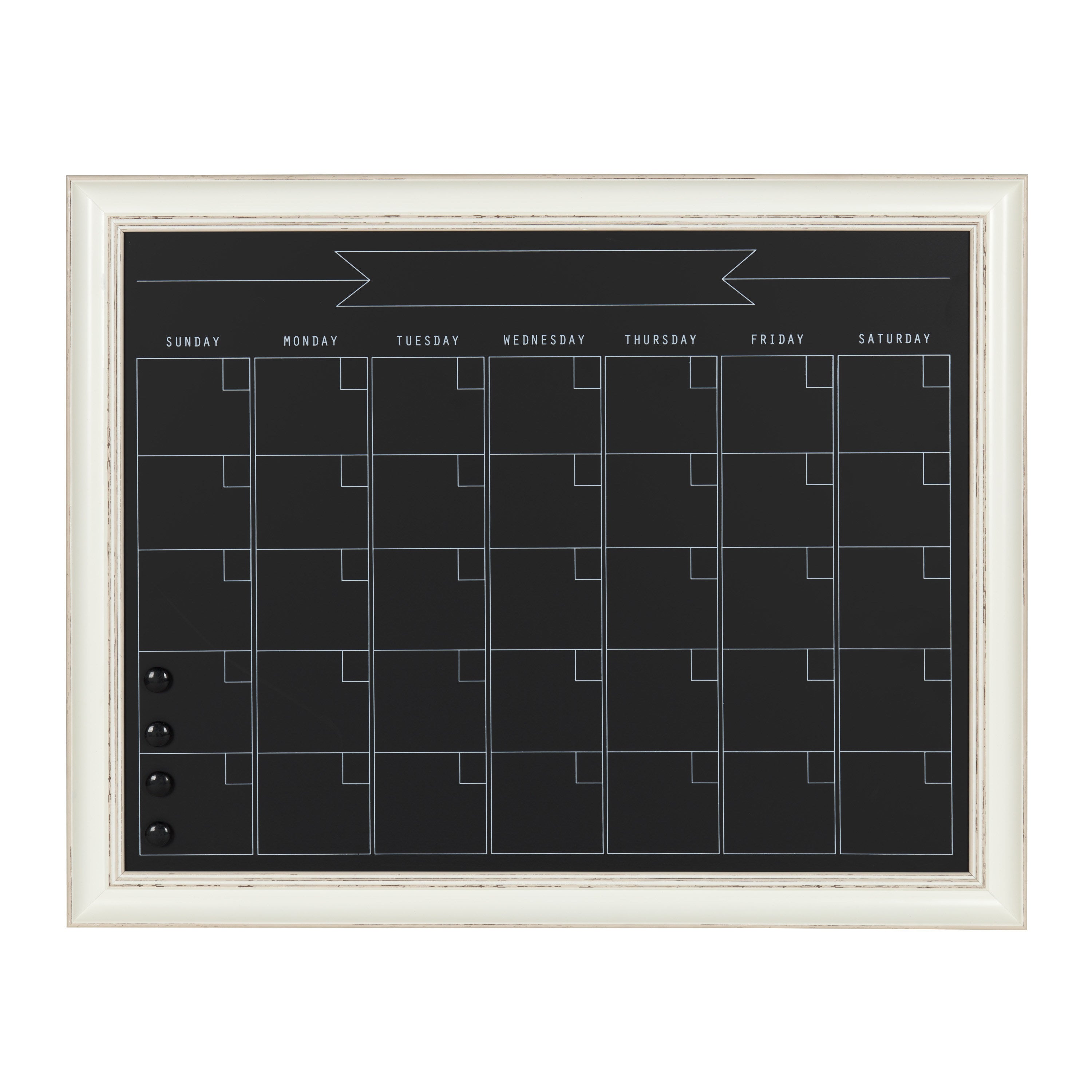 Macon Framed Magnetic Chalkboard Monthly Calendar