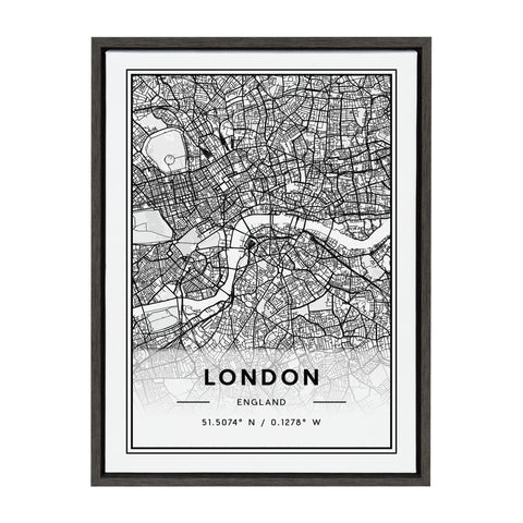 Sylvie London Modern Map Framed Canvas by Jake Goossen