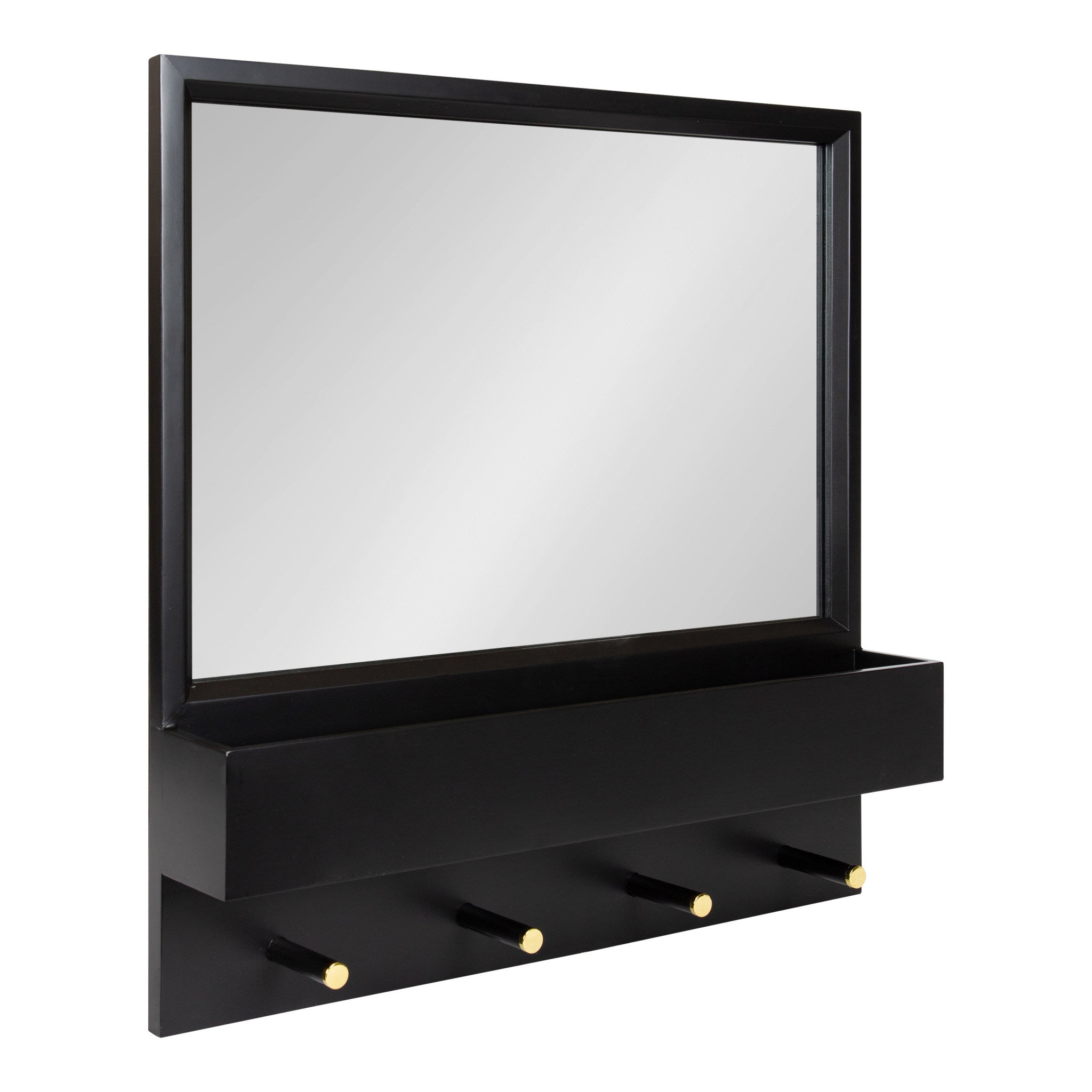Milley Wall Mirror with Pocket Shelf and Pegs