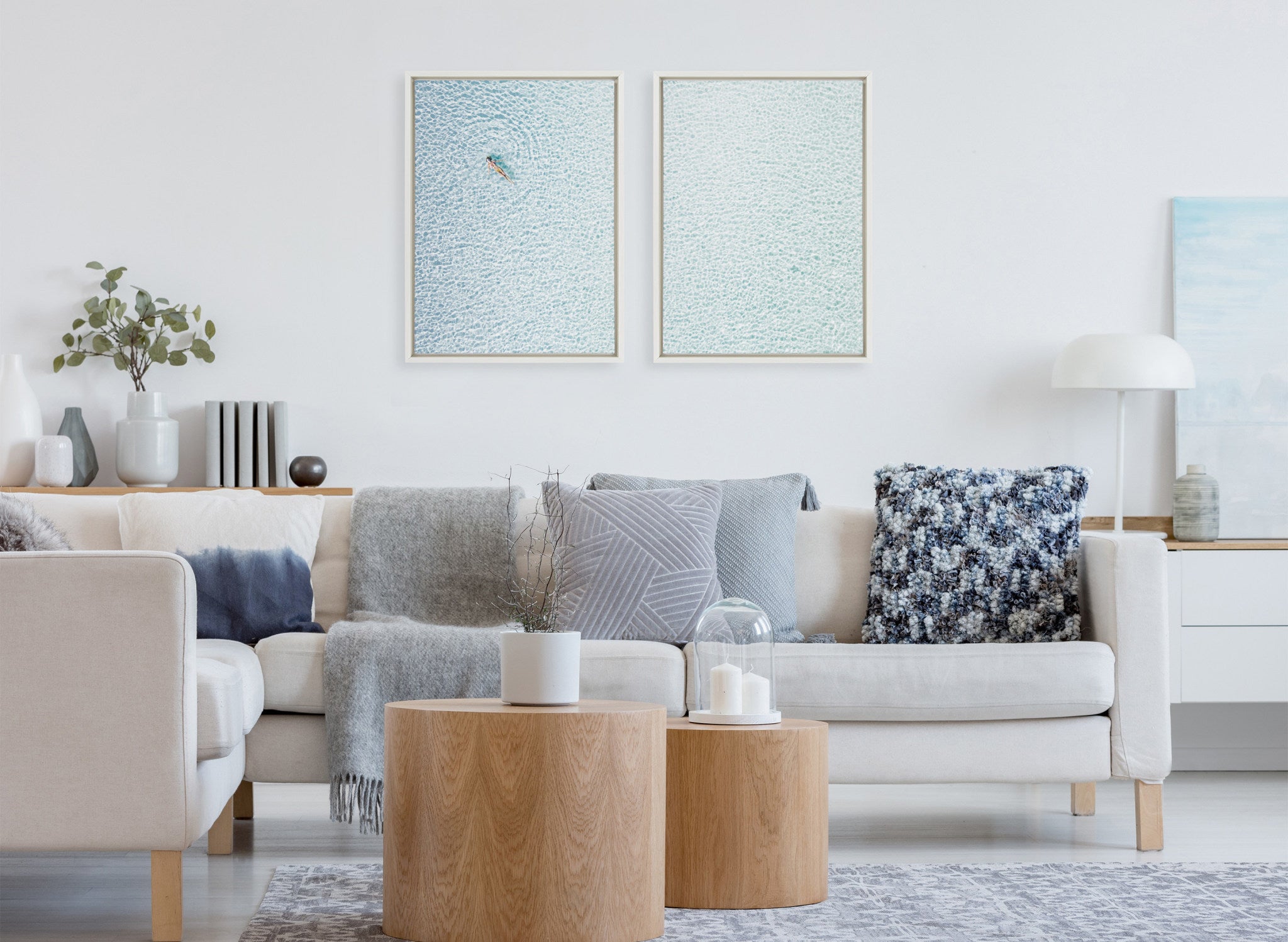 Sylvie Woman Floating I and II Framed Canvas by Amy Peterson Art Studio