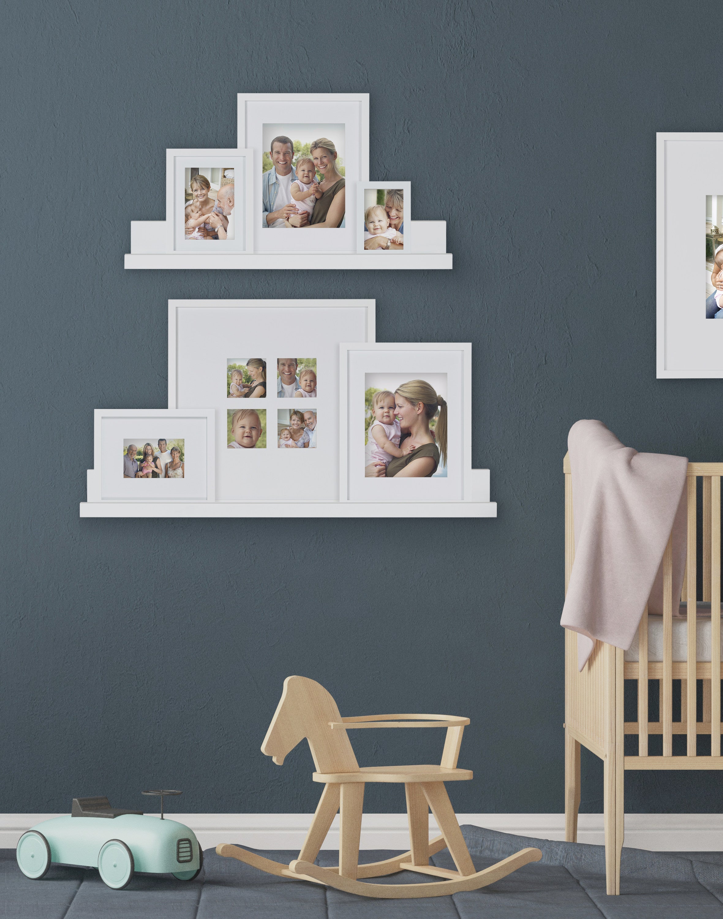 Gallery Wall Shelves with Frames Set