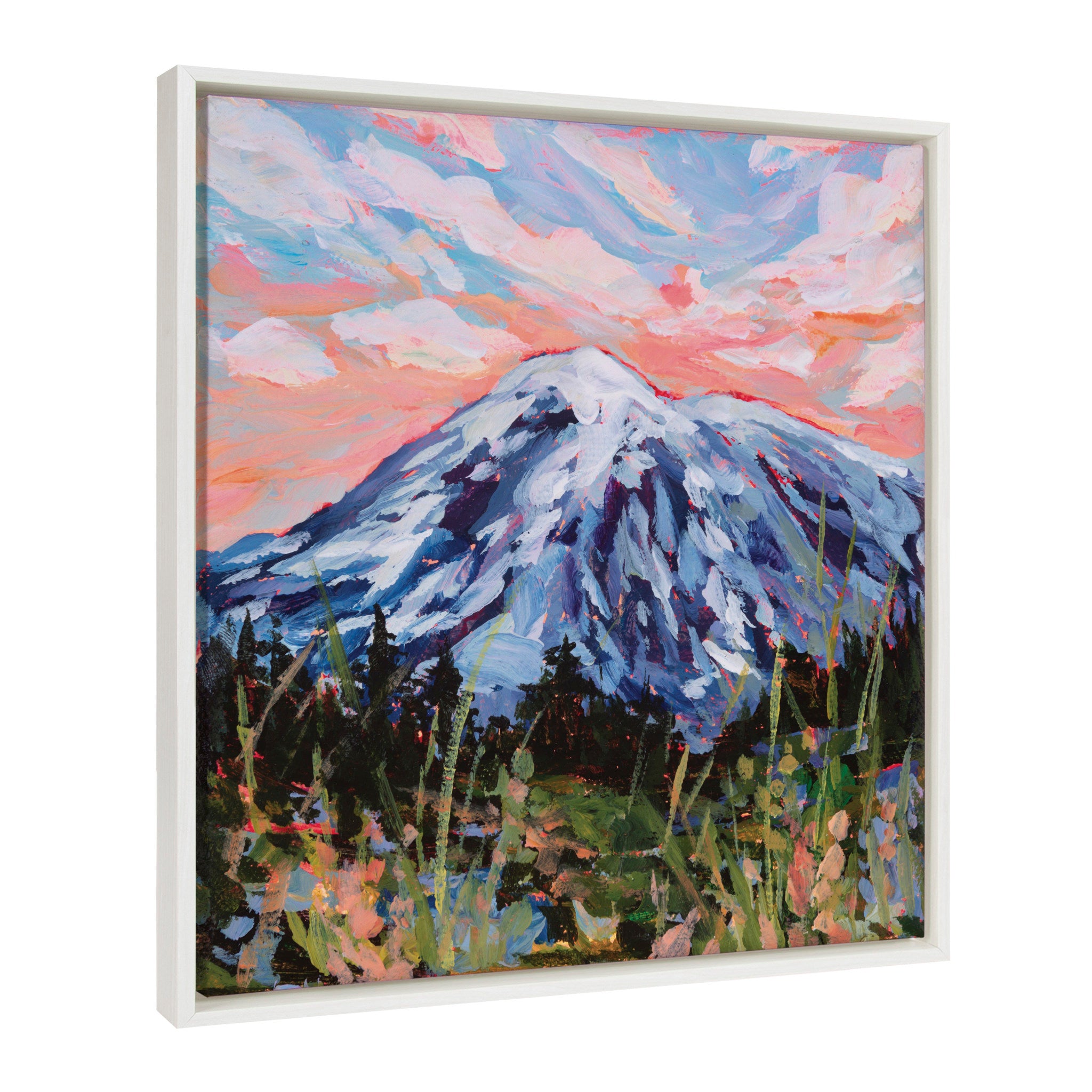 Sylvie Mount Rainier Framed Canvas by Emily Kenney