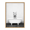 Sylvie White Tiger in The Bathtub Framed Canvas by Amy Peterson