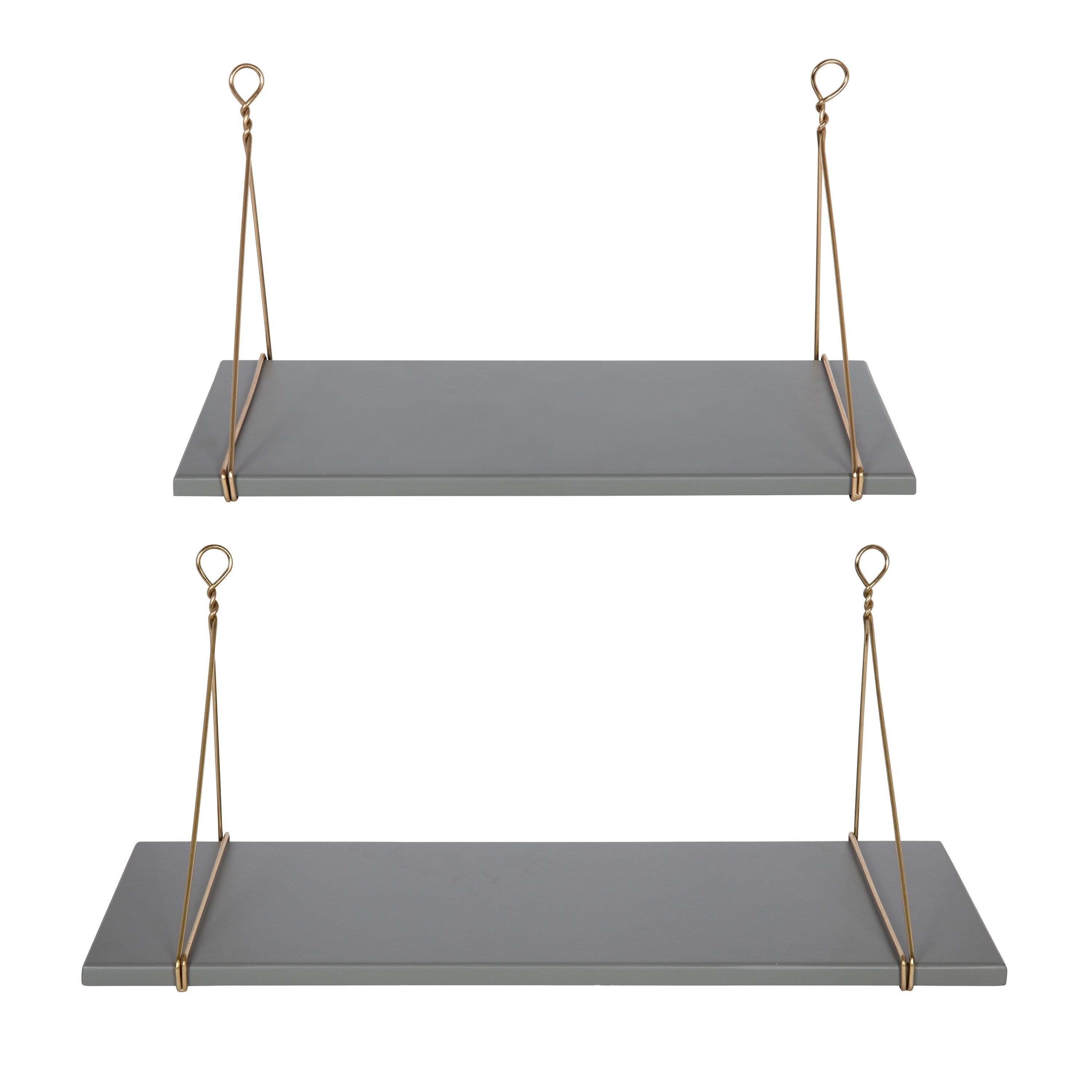 Vista Wood and Metal Wall Shelves