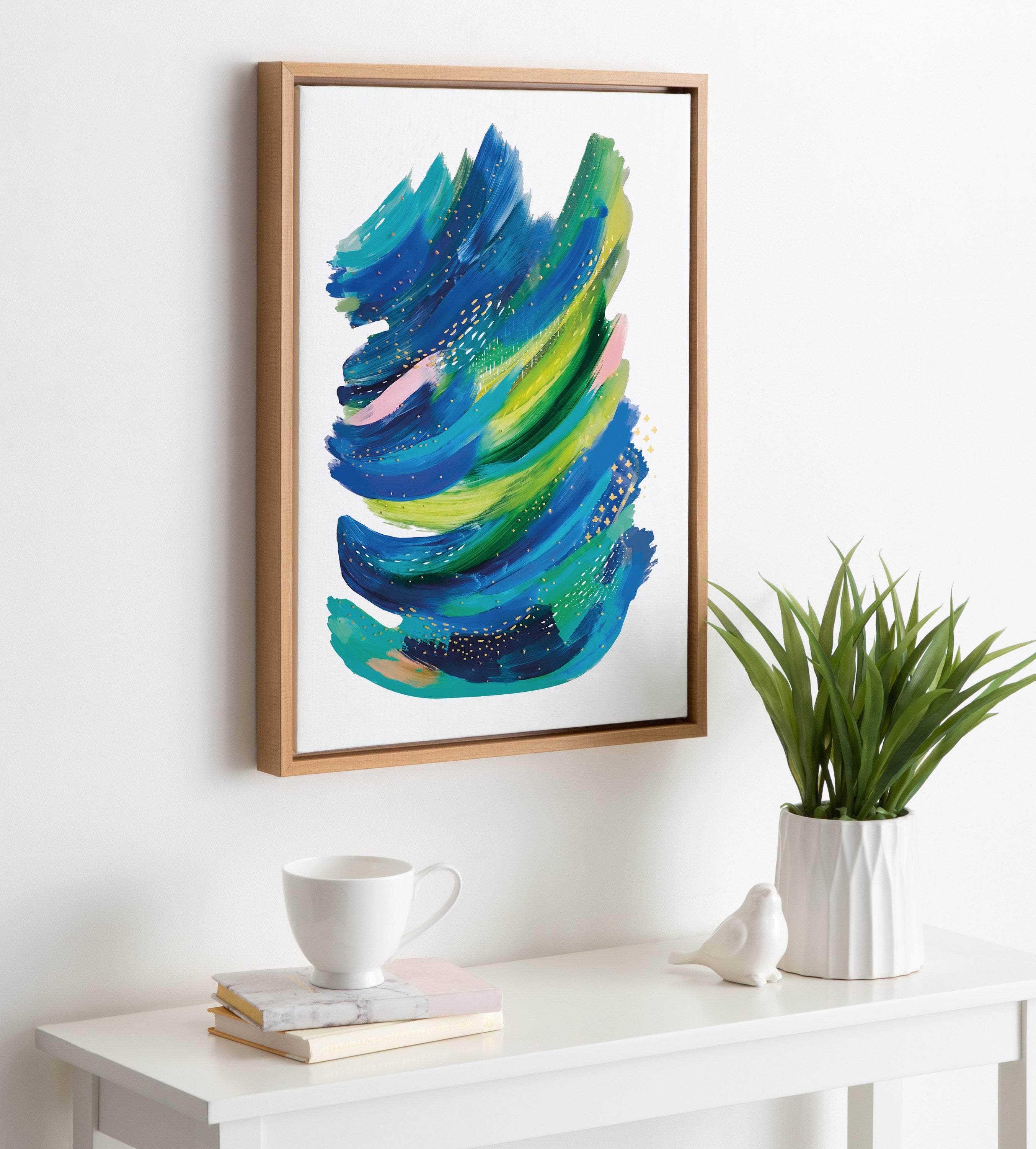Sylvie Bright Abstract 2 Framed Canvas by Jessi Raulet of Ettavee