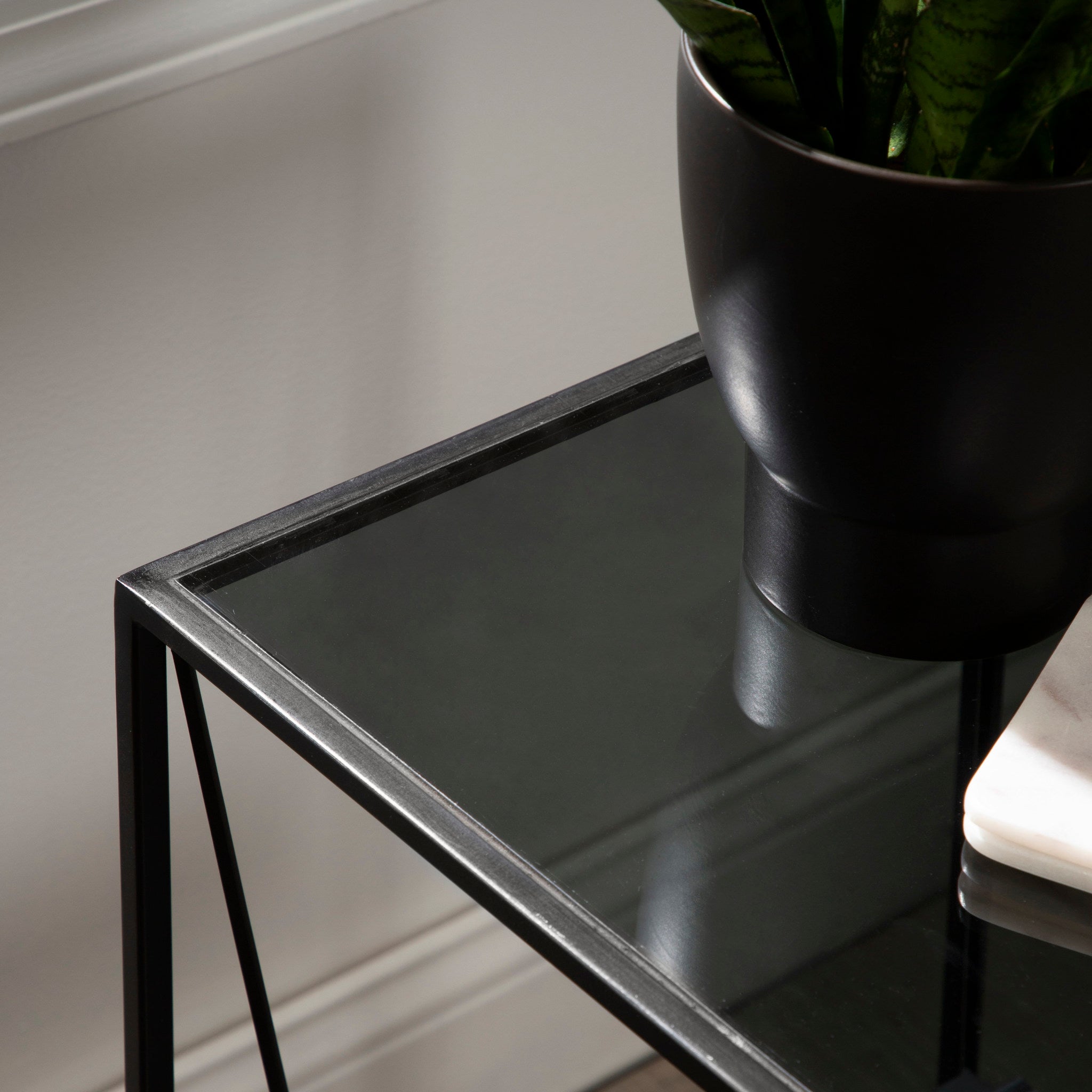 Knight Metal Glass Side Table